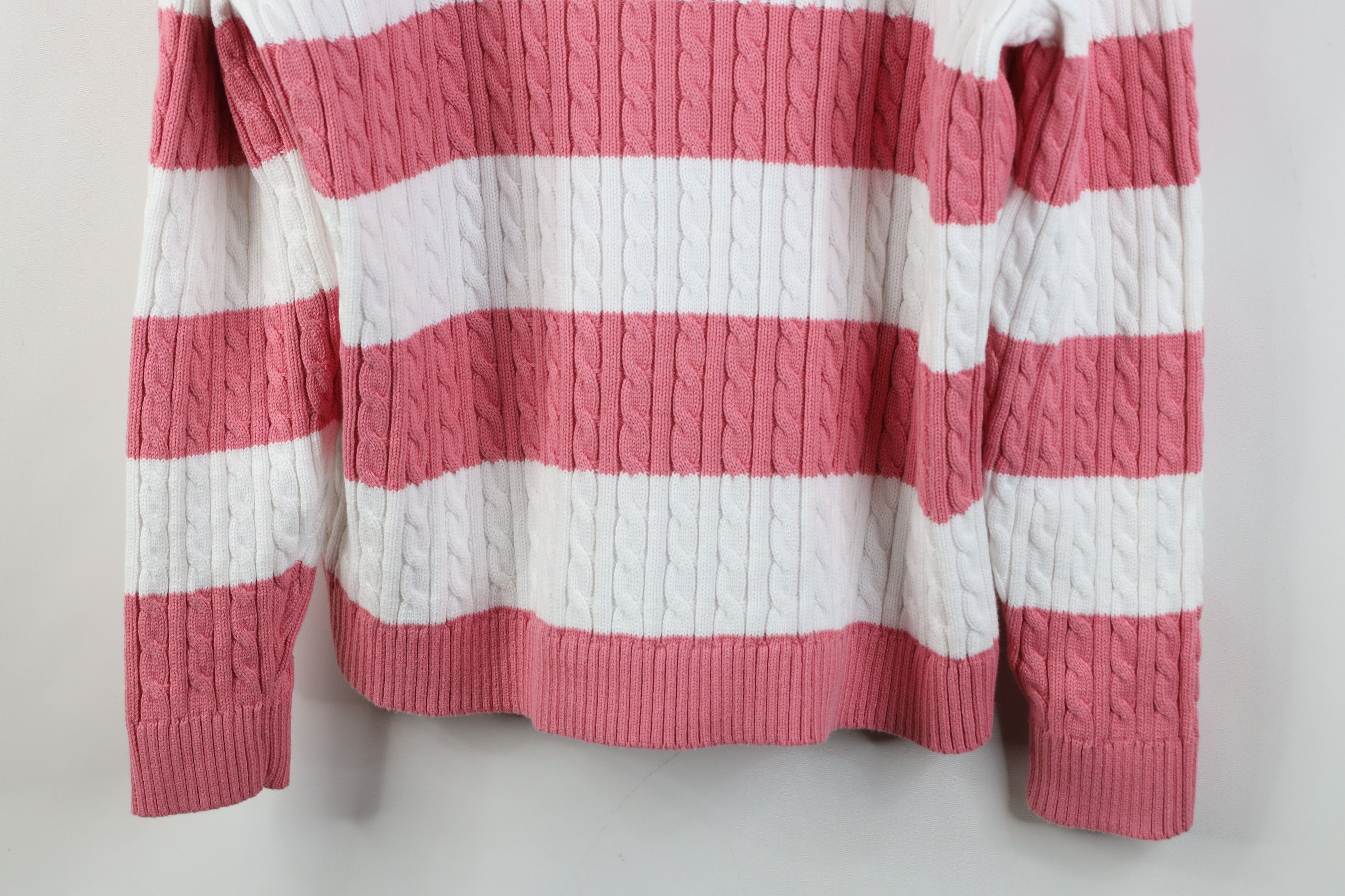 Lands' End Vintage Lands End Ribbed Chunky Cable Knit Crewneck Sweater Size XL / US 12-14 / IT 48-50 - 3 Thumbnail