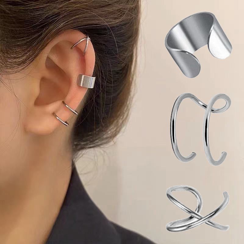 Jewelry × Sterling Silver New Trend Earrings One Pairs Chrome Jewelry Size ONE SIZE - 2 Thumbnail