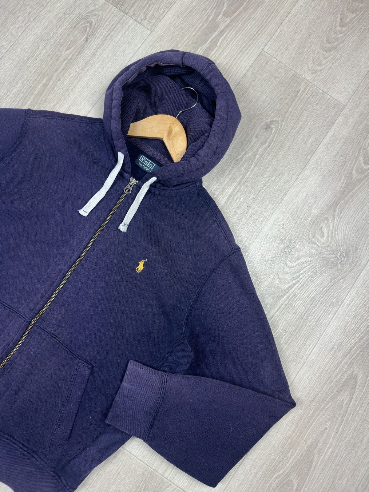 Polo Ralph Lauren Vintage Polo Ralph Lauren Zip Up Distressed Hoodie Size M Size US M / EU 48-50 / 2 - 2 Thumbnail
