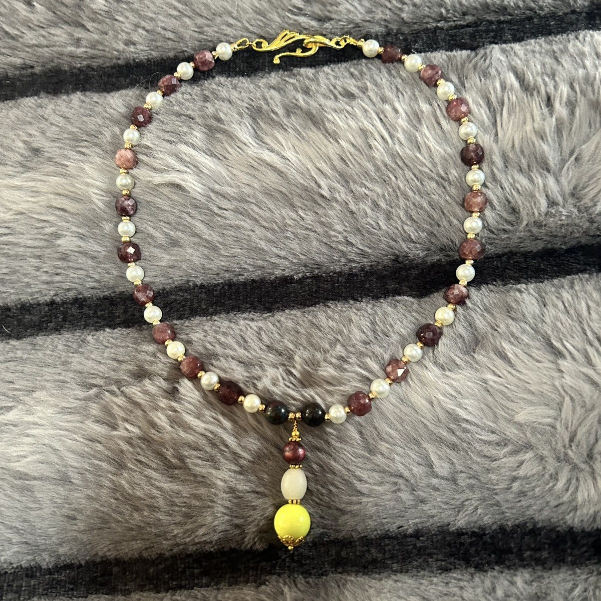 Handmade Handcrafted faceted square cut almandine garnet necklace Size ONE SIZE - 5 Thumbnail