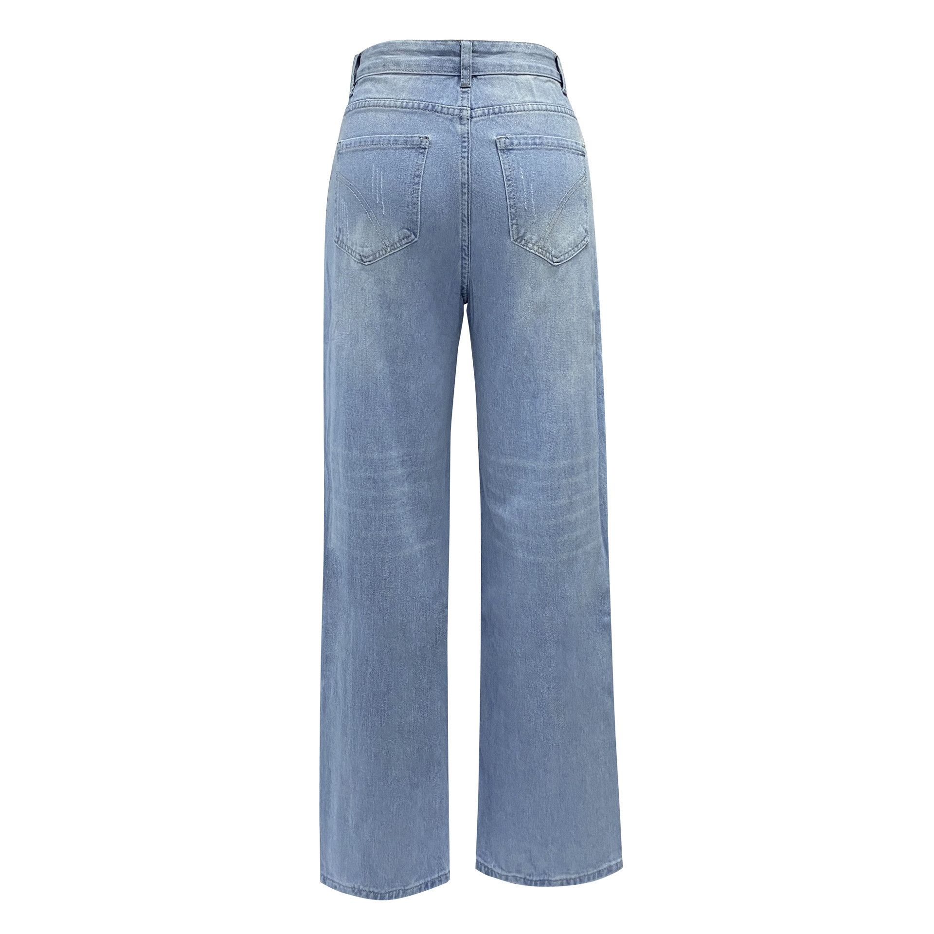 Other Blue ripped jeans loose washed straight casual trousers Size 25" / US 0 / IT 36 - 3 Thumbnail