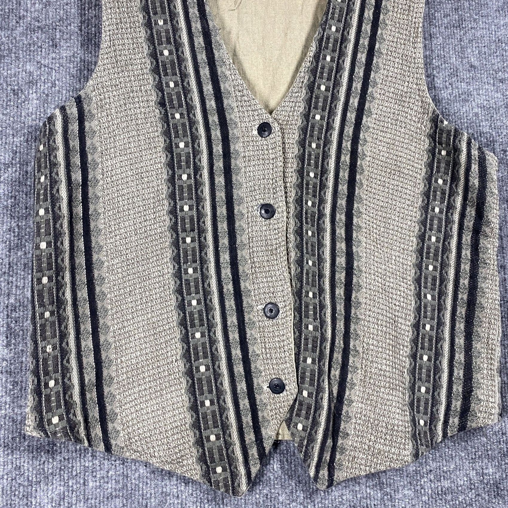Vintage VINTAGE Yessica Vest Women L 60s 70s 100% Cotton Gray Hippie Boho Vest Womens Size L / US 10 / IT 46 - 3 Thumbnail