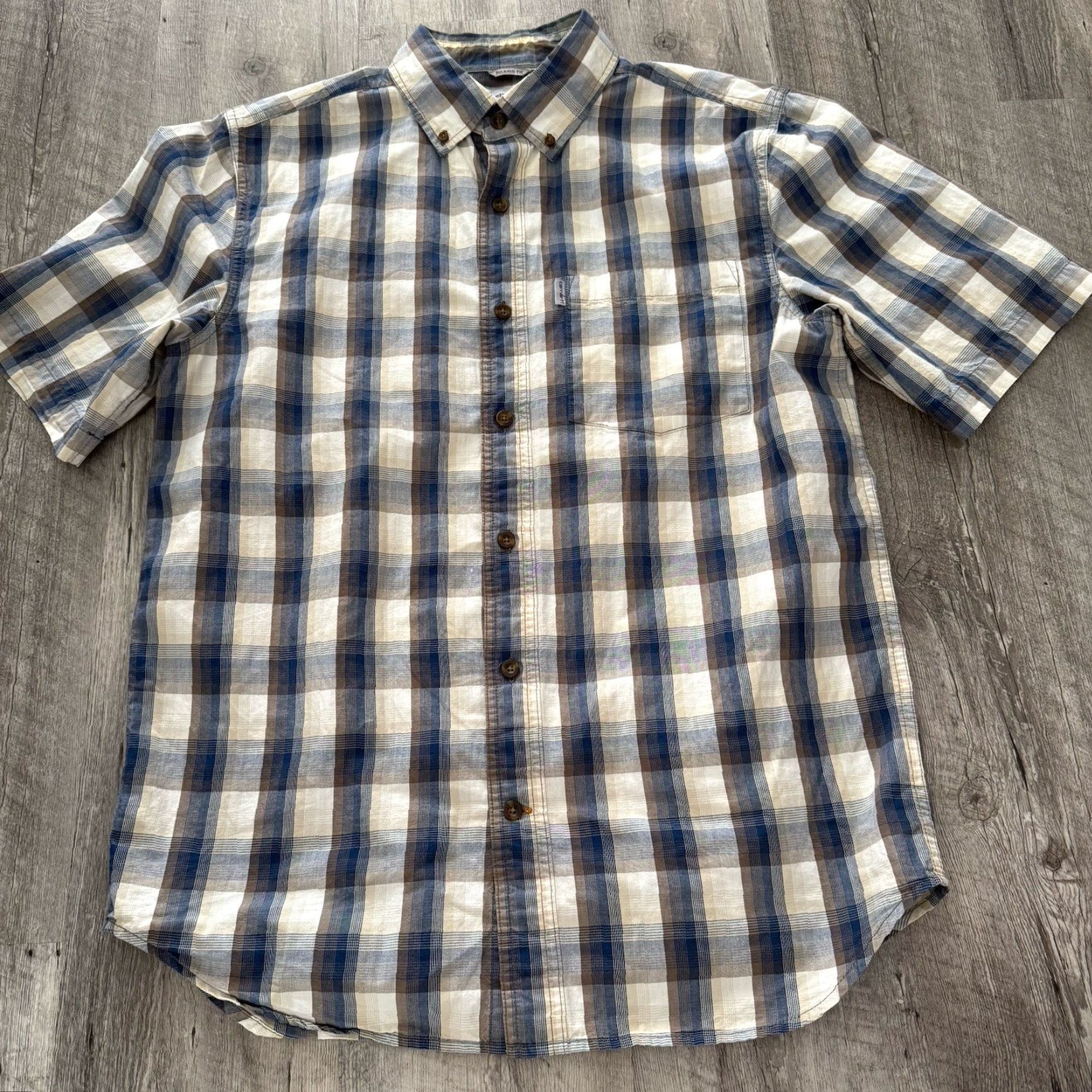 Carhartt Carhartt Shirt Mens Size Medium Blue Plaid Short Sleeve Button Down Relaxed Fit Size US M / EU 48-50 / 2 - 6 Thumbnail