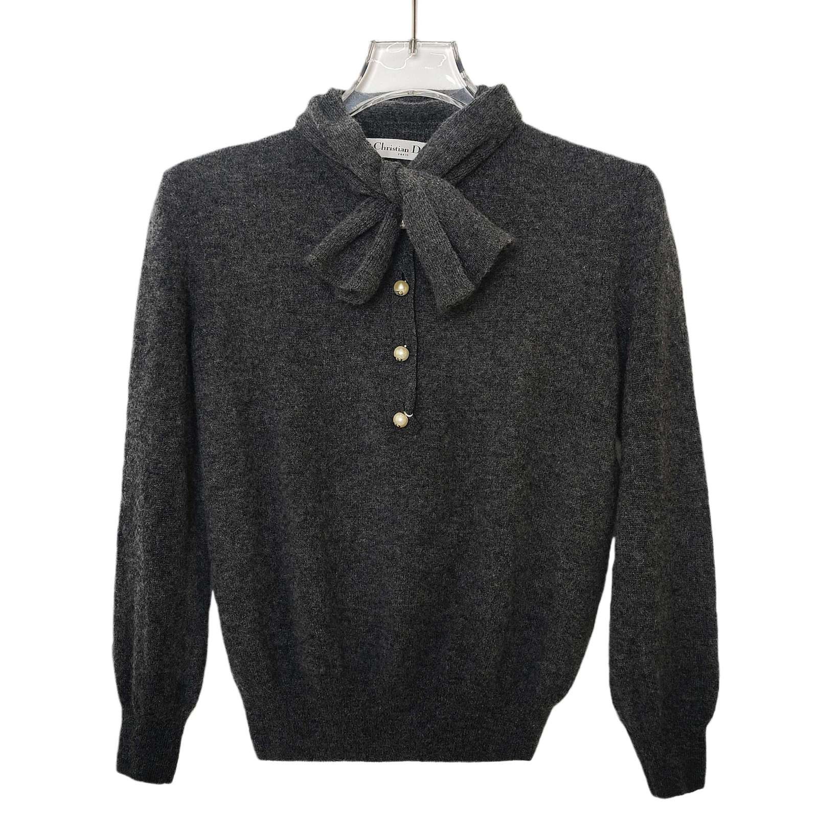 Dior Dior Cashmere Bow Detail Sweater Size 38 Size S / US 4 / IT 40 - 1 Thumbnail