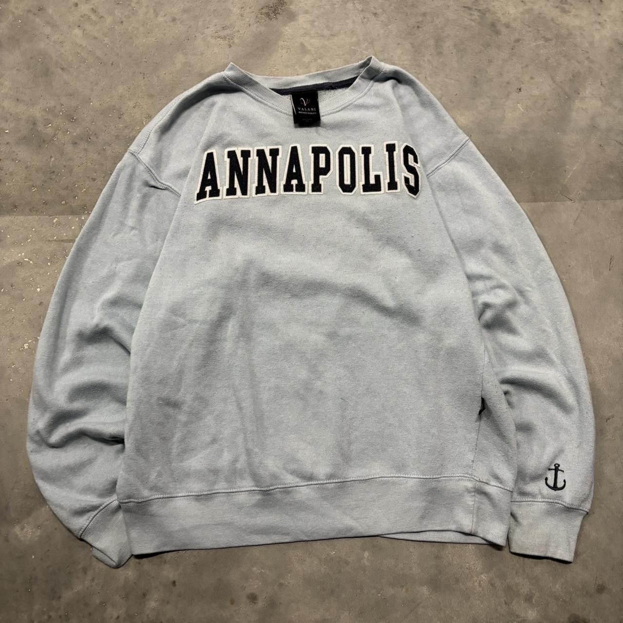 Japanese Brand × Vintage Crazy Vintage Y2K/2000s Light Blue Anapolis Spellout Light Sweater! Size US M / EU 48-50 / 2 - 1 Thumbnail