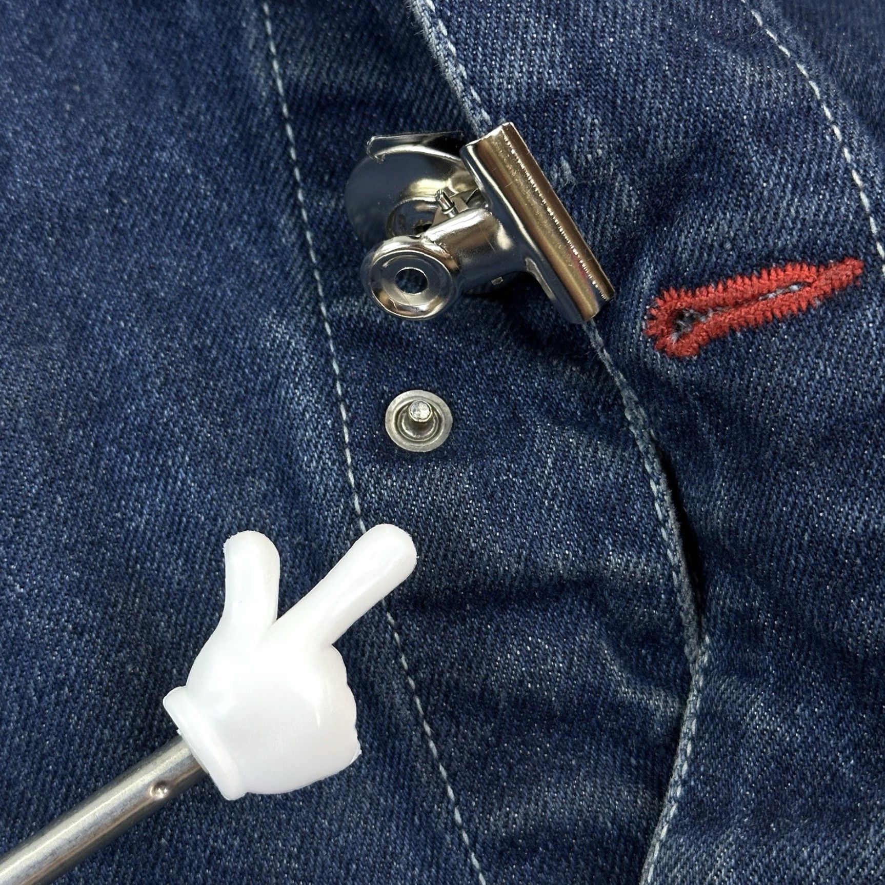 Denime VINTAGE Koman Jean 2000 Raw Denim Jacket Mens XL Blue Hip Hop Streetwear Y2K Size US 36 / EU 52 - 5 Thumbnail