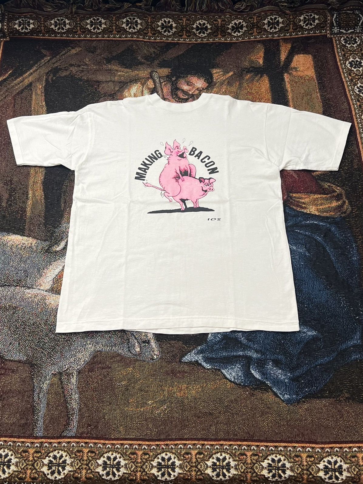 Vintage Vintage Making Bacon Art Tee Size US L / EU 52-54 / 3 - 2 Thumbnail