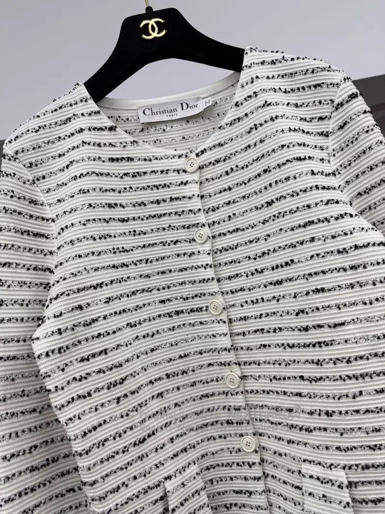Dior Dior Black and white colour-block knitted cardigan coat Size S / US 4 / IT 40 - 2 Thumbnail