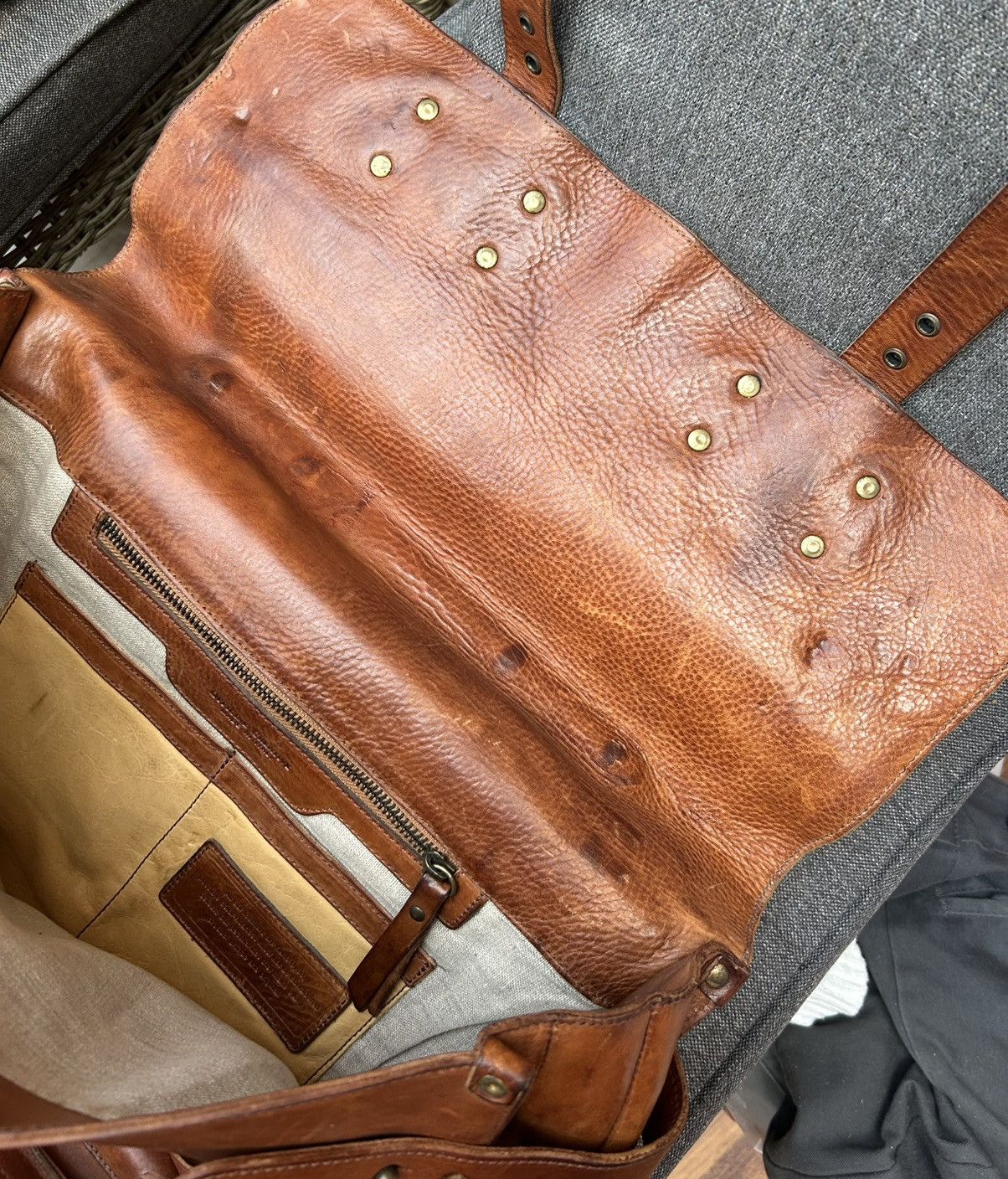 Handmade × Officine Creative Officine Creative Leather Briefcase Messenger (Much Worn) Size ONE SIZE - 6 Thumbnail