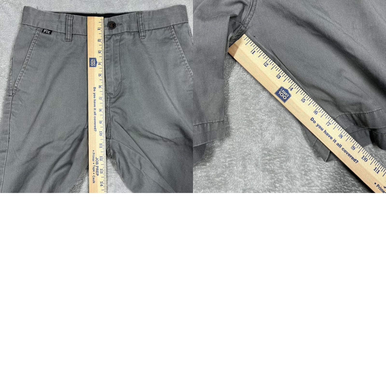 Fox Racing Fox Men’s Shorts Casual 28 Gray 8” Inseam Flat Front Polyester Cotton Chino Pockets Belt Loops Logo Regular Size US 28 / EU 44 - 10 Thumbnail