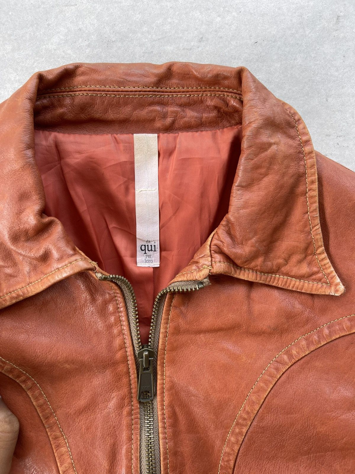 Le Grande Bleu (L.G.B.) 🔥Vintage 2000's daquiperloro Buffalo Leather Jacket Size US S / EU 44-46 / 1 - 8 Thumbnail