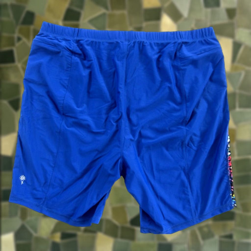 Vintage HydroChic Bermuda Short Women 3X Navy Blue Tiger UV Active Wear Stretch Zip Pockets Navy 3X Womens Size 40" / US 18 - 1 Thumbnail