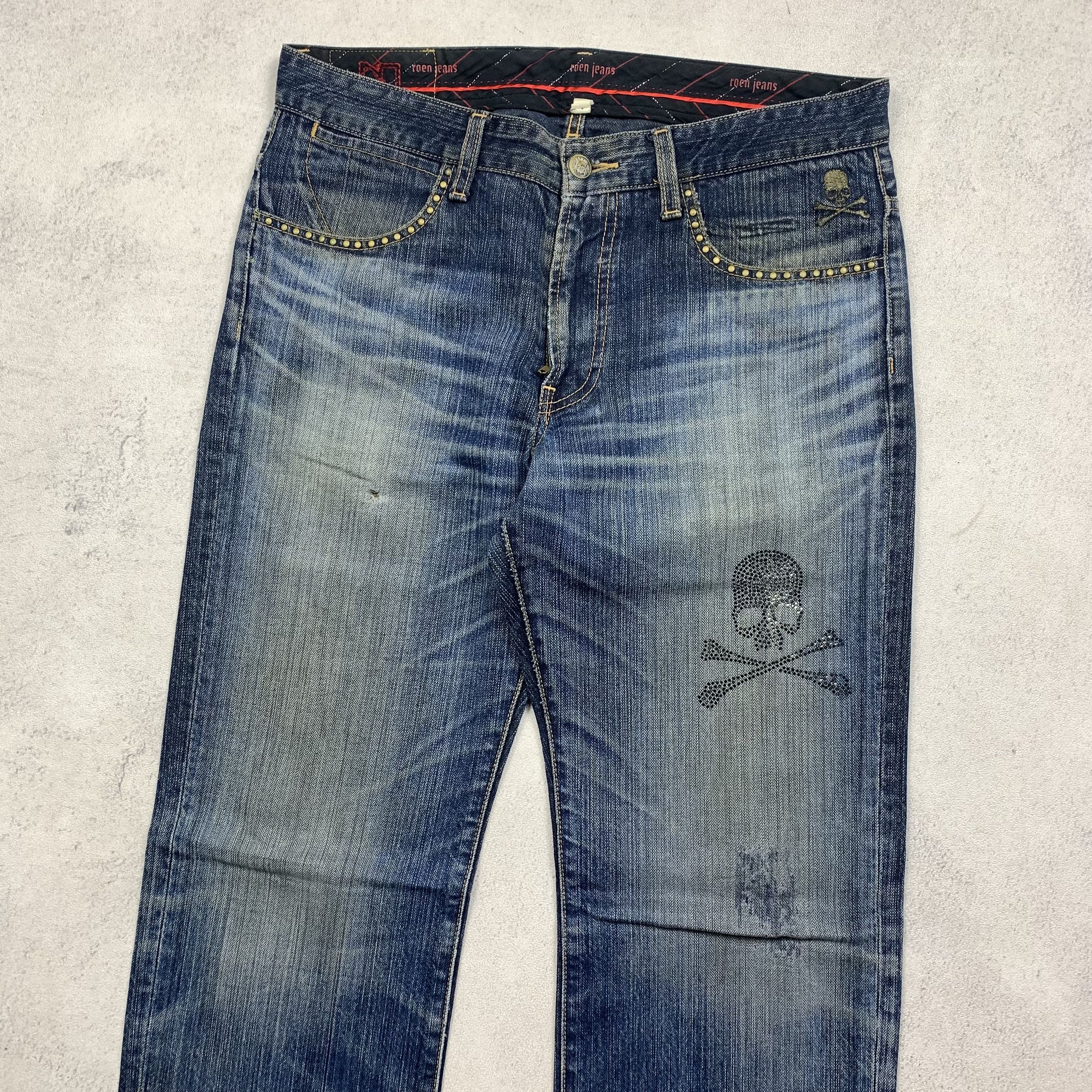 Roen Roen x Bobson Skull Studded Jeans Denim Size US 32 / EU 48 - 3 Thumbnail