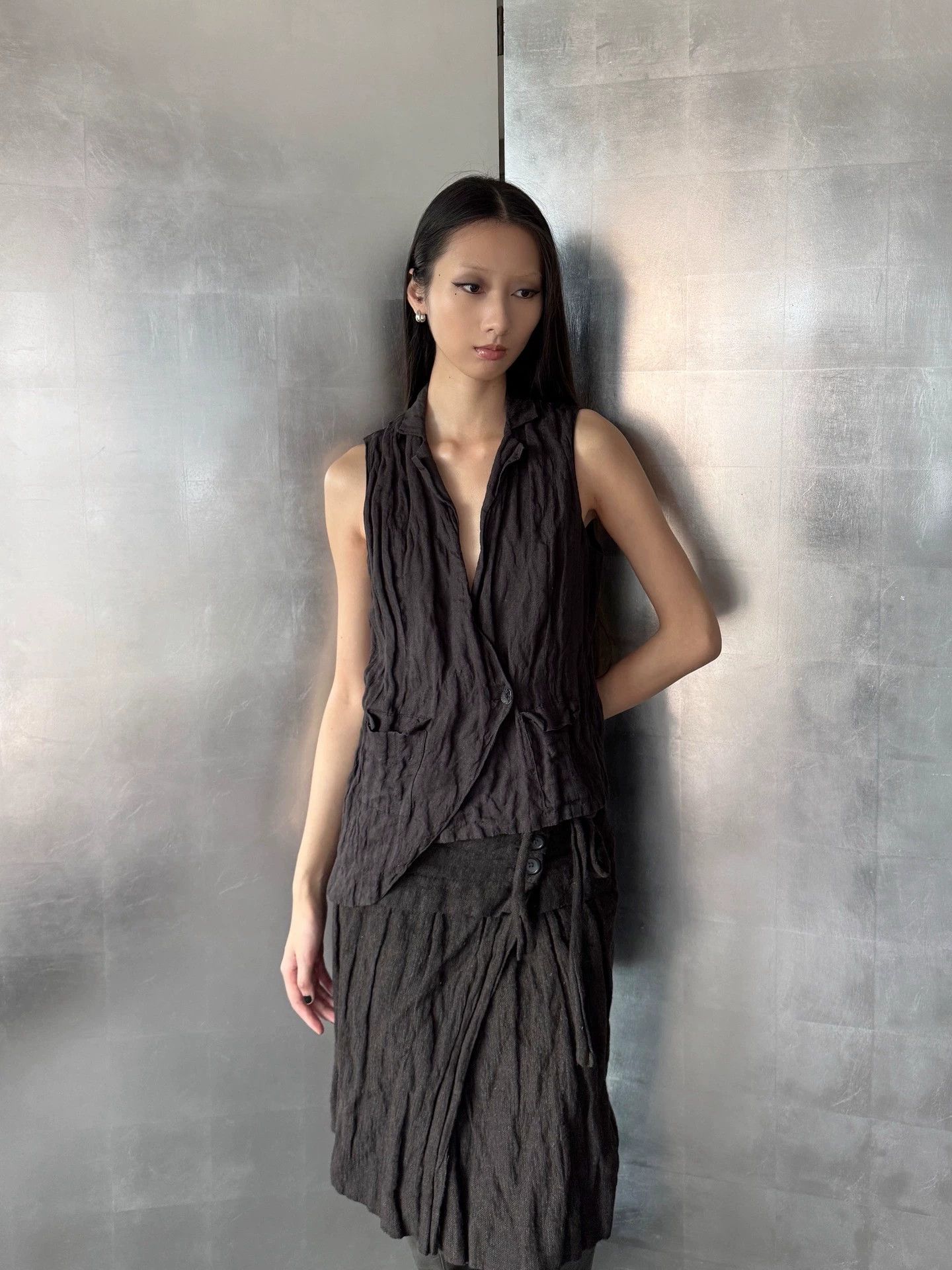 Other Vintage German Brand Linen Fulled Vest Size 2 Size XS / US 0-2 / IT 36-38 - 1 Thumbnail