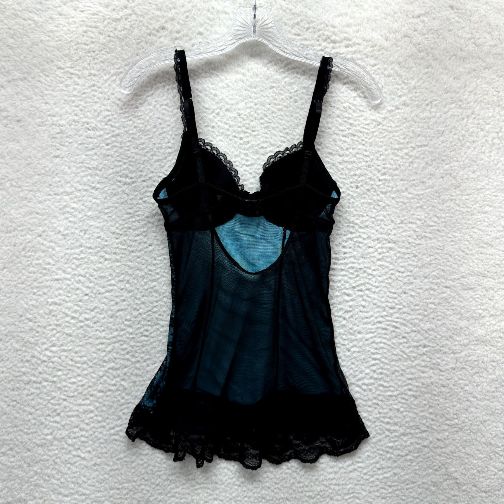 Vintage VINTAGE Rampage Camisole Slip Lingerie Small Blue Lace Cyber Goth Fairy S Womens Girls Size ONE SIZE - 3 Thumbnail