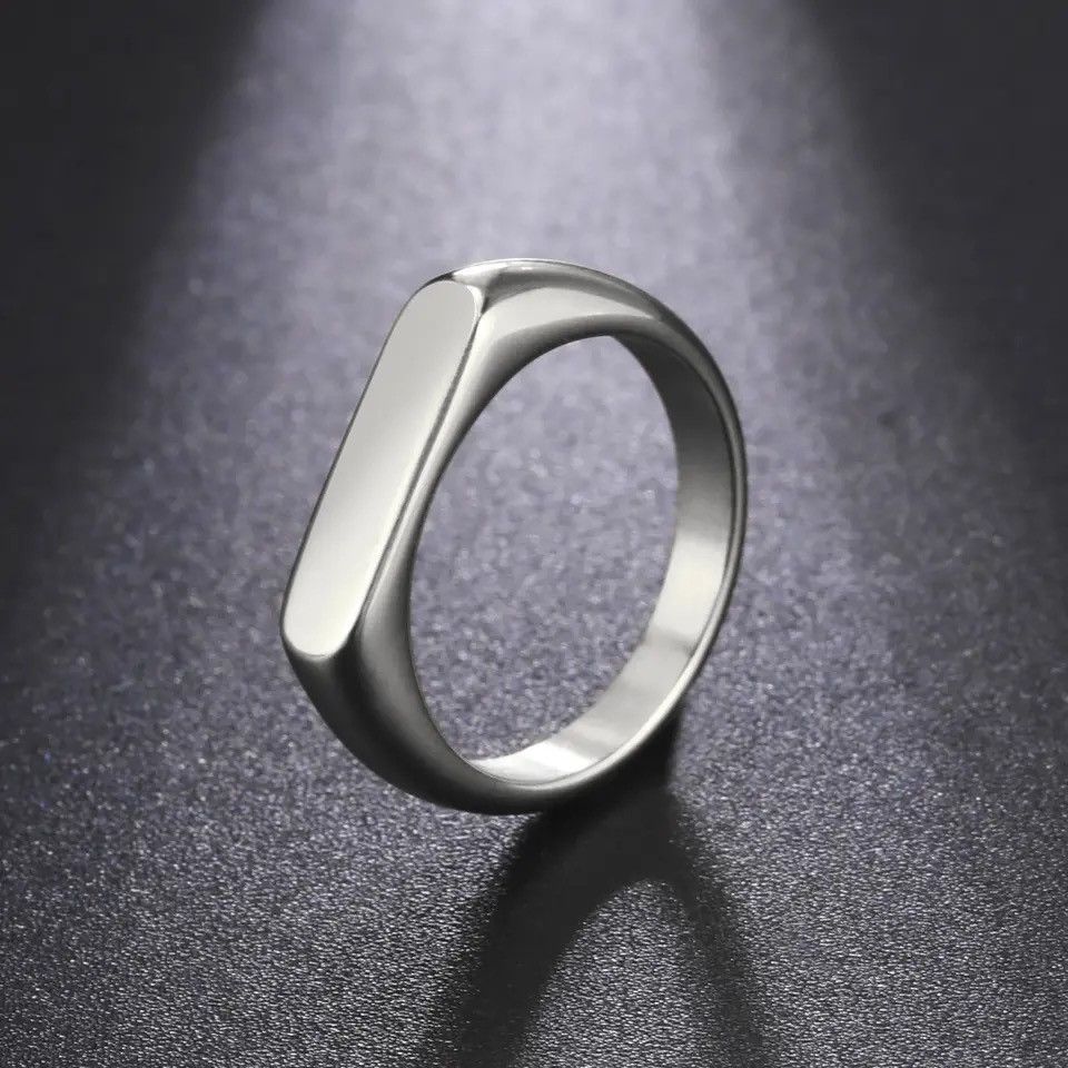 Jewelry × Vintage Skyrim Stainless Steel Signet Rings Size ONE SIZE - 1 Thumbnail