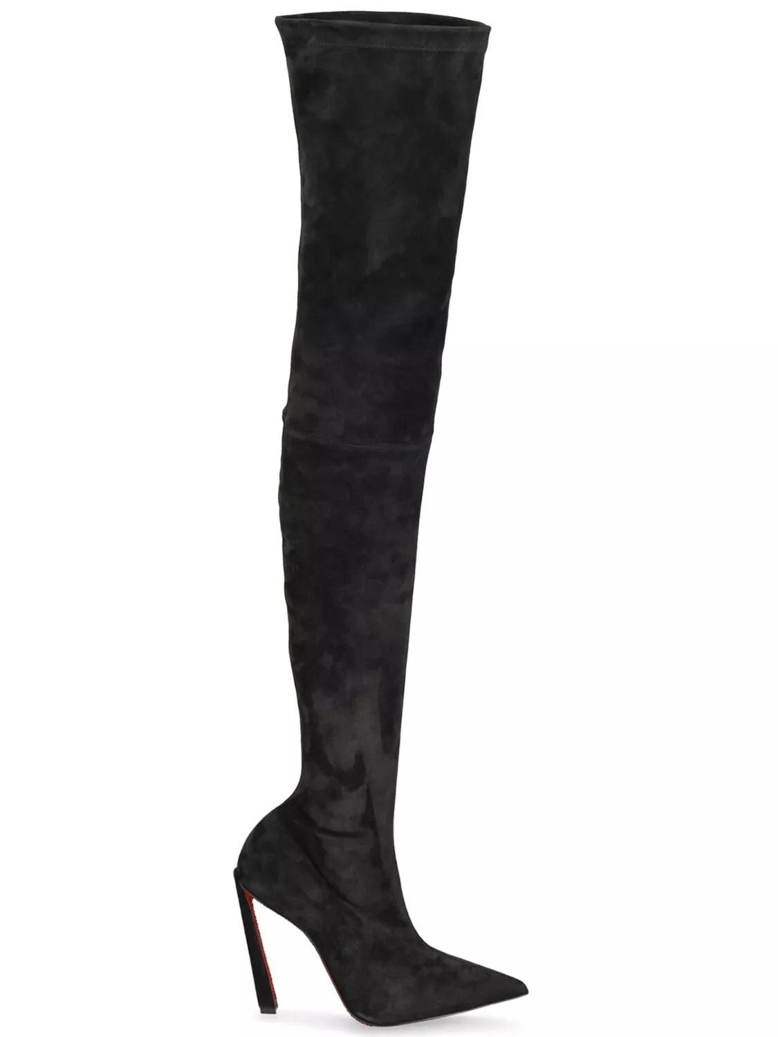 CL Condora Black Suede 100mm Tall Boots New Auth
