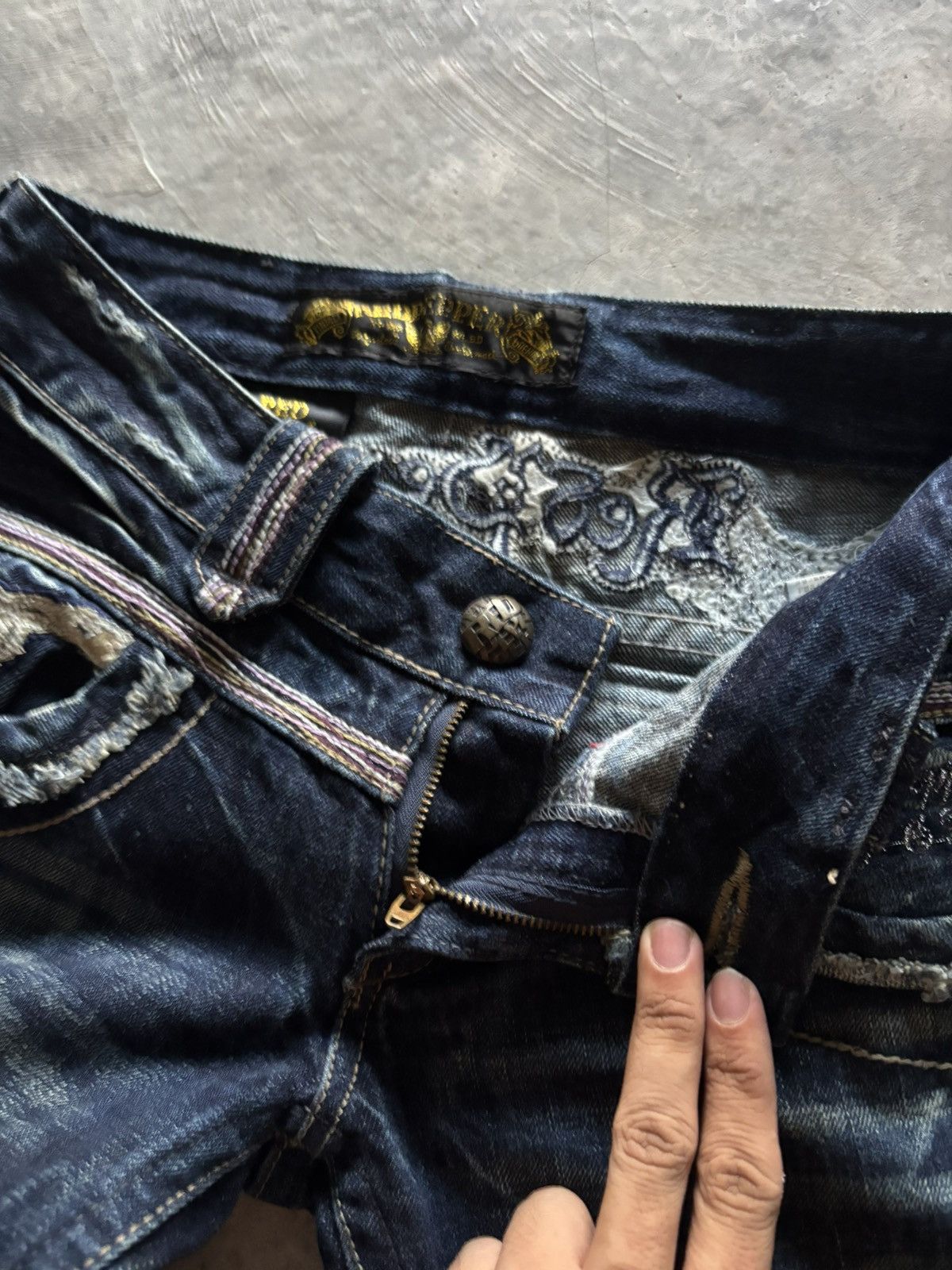If Six Was Nine RED PEPPER FLARE LOW RISE WING BACK POCKET JAPANESE RUSTY Size US 30 / EU 46 - 4 Thumbnail