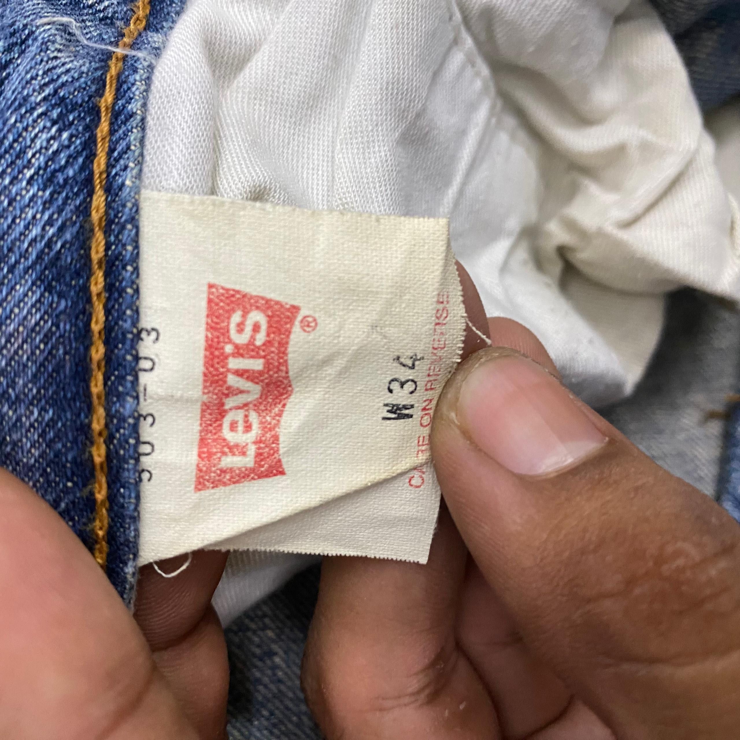 Levi's Vintage Levis 503 Distressed Denim Kurt Cobain Style Size US 35 - 16 Thumbnail
