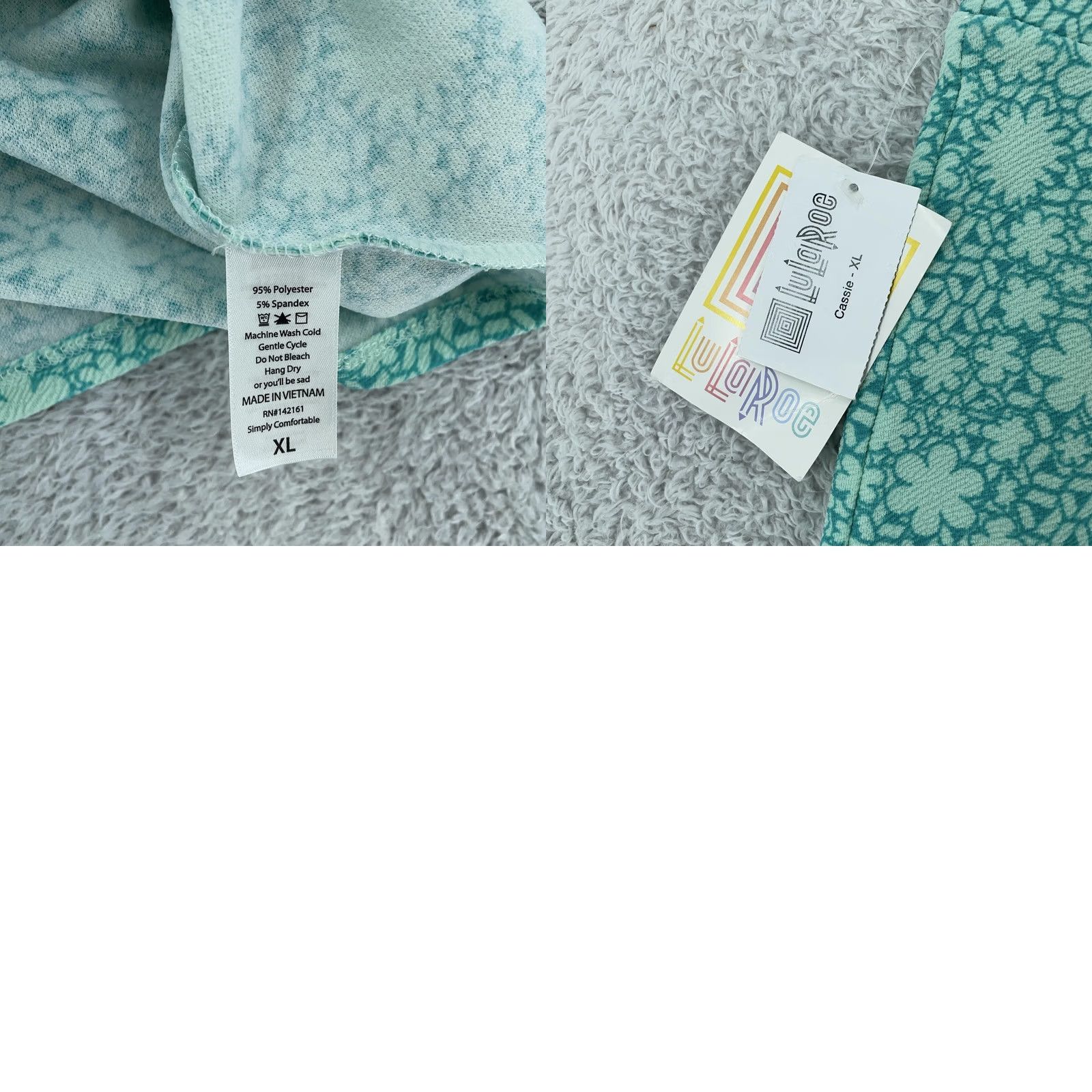 Vintage LuLaRoe Skirt Womens XL Green Teal Floral Knit Pencil Stretch elastic Waist Pull On Knee Length Vintage Cassie Size 40" / US 18 - 8 Thumbnail