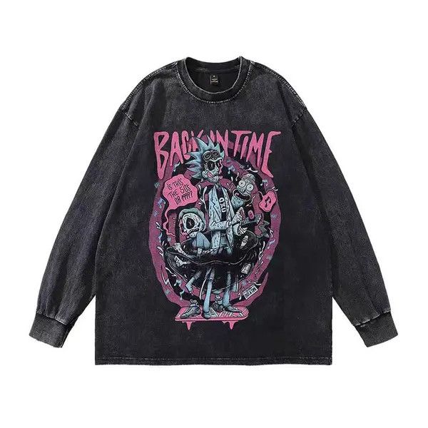 VIBE Street Vintage Hip Hop Printed Washed Long Sleeve T-Shirt Size US L / EU 52-54 / 3 - 7 Thumbnail