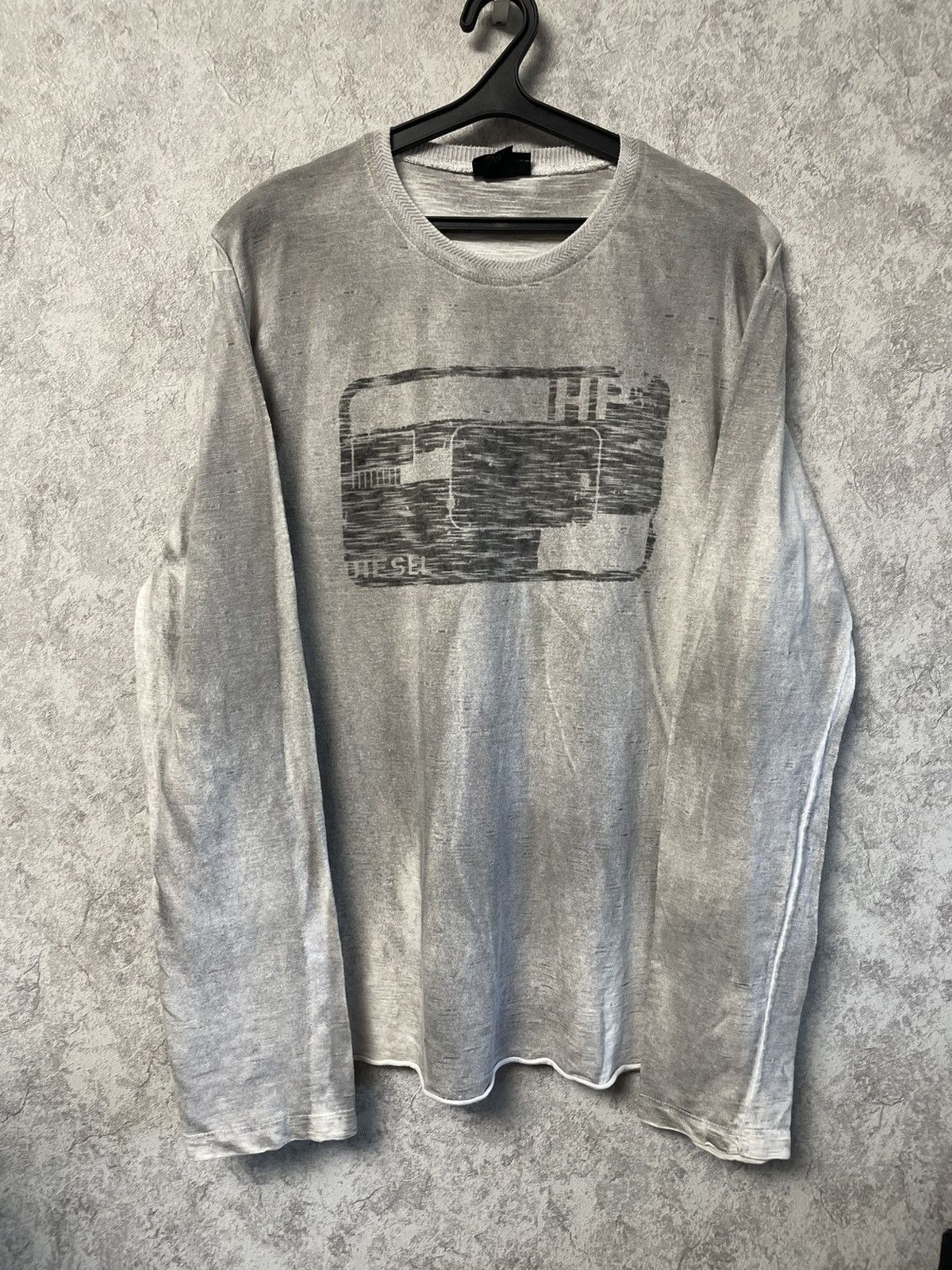 Diesel Vintage Diesel Distressed Long Sleeve Made In Italy Y2K 90s Size US XXL / EU 58 / 5 - 8 Thumbnail