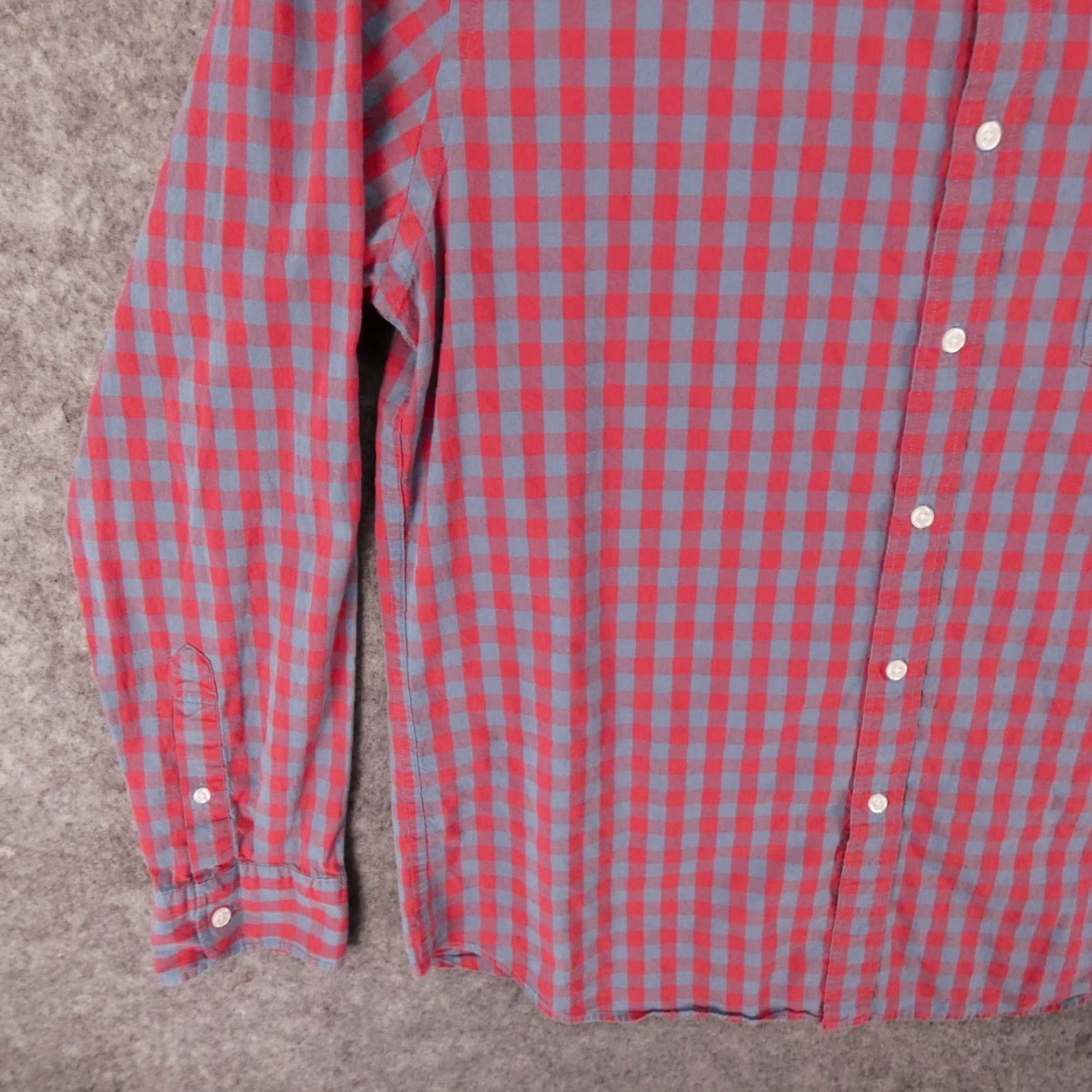 J.Crew J. Crew Shirt Mens Extra Large Slim Long Sleeve Red Blue Check Flex Washed Size US XL / EU 56 / 4 - 4 Thumbnail