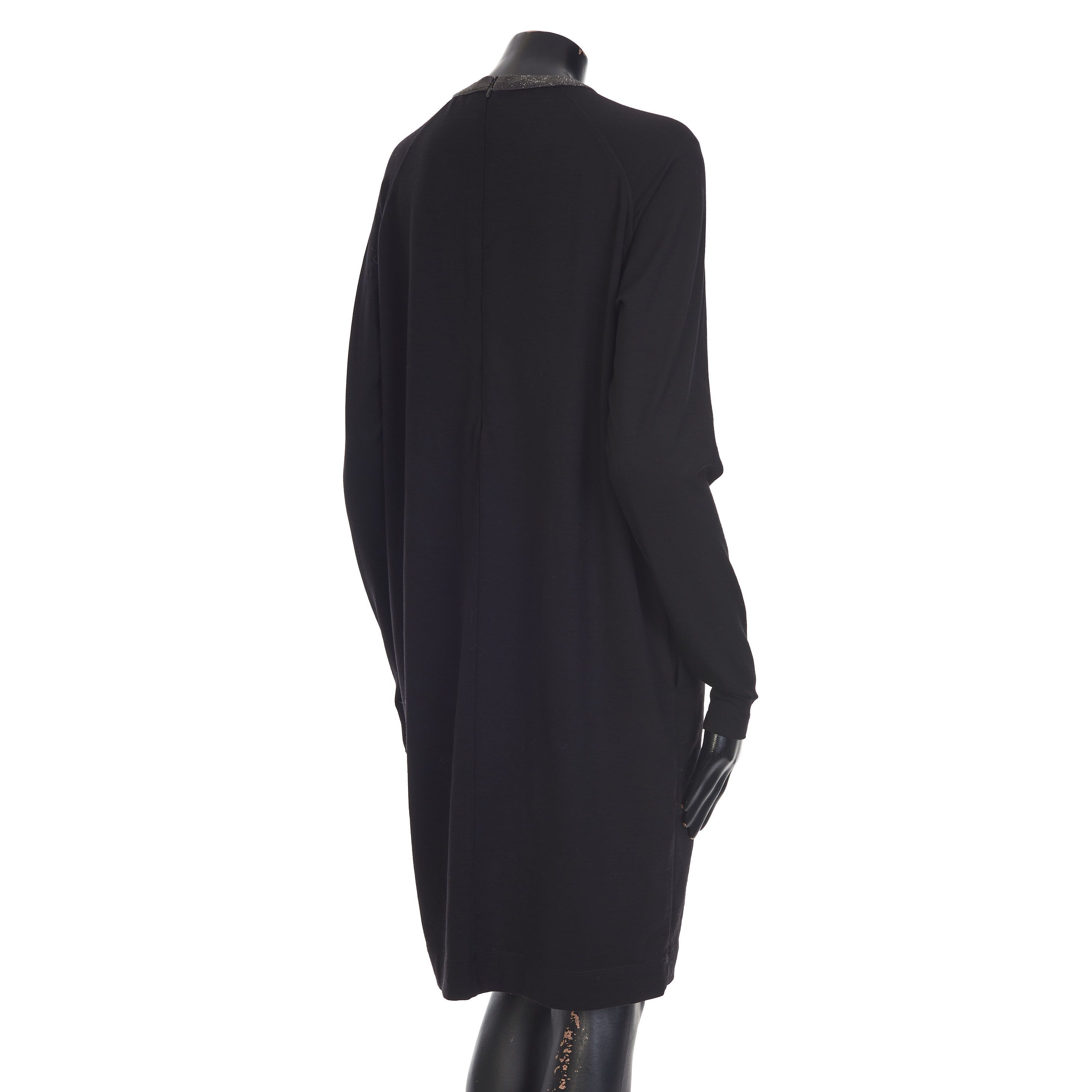 Brunello Cucinelli Black Sweater Dress - Monili Beaded Collar Size M / US 6-8 / IT 42-44 - 5 Thumbnail