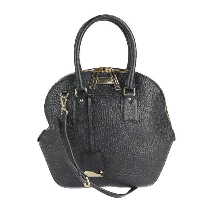 Burberry Handbag Leather Hardware 2WAY Shoulder Bag Black Gold