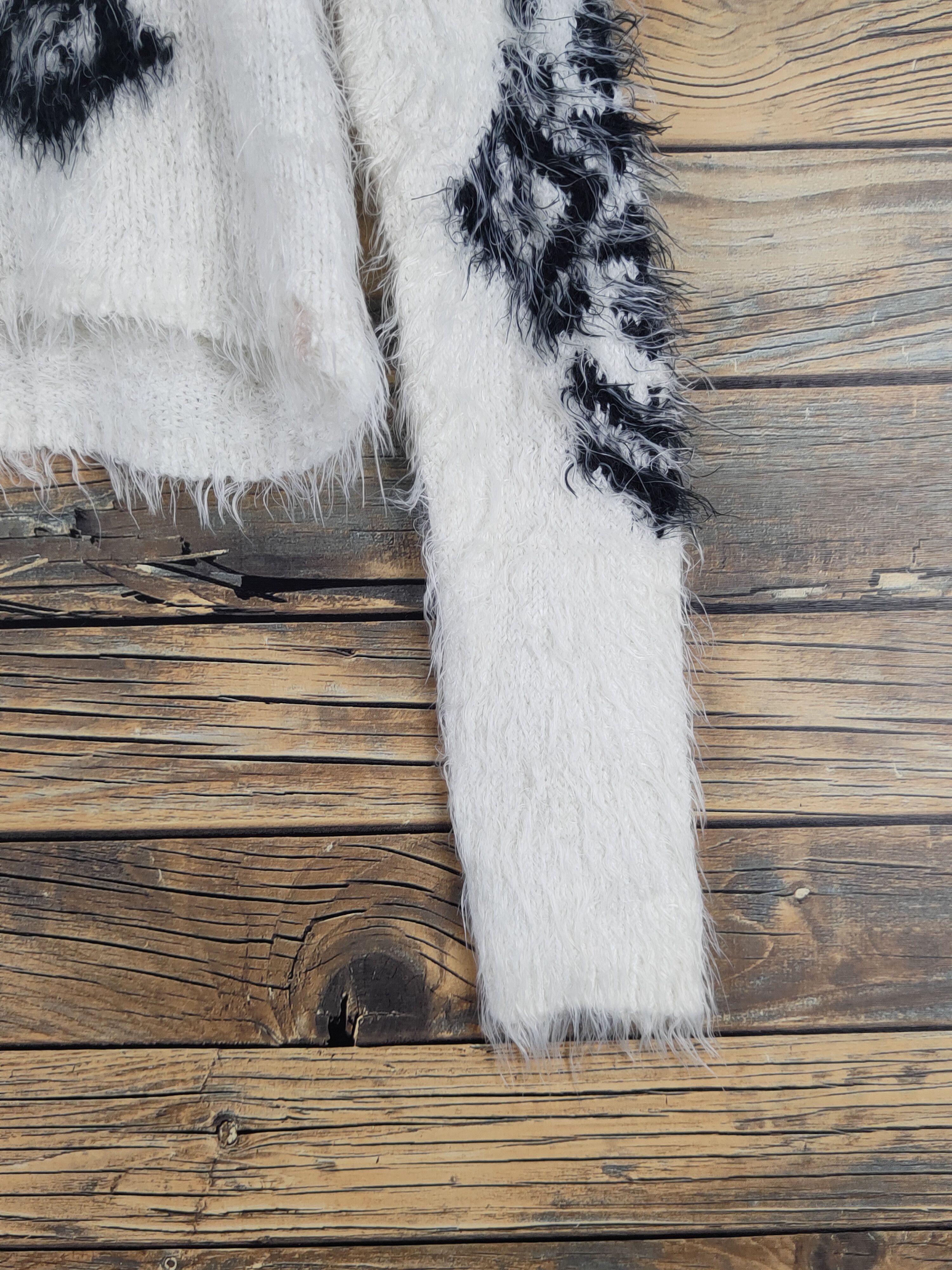 Homespun Knitwear Hollister Ivory Shag Shaggy Fur Mohair Knitwear #W1665 Size M / US 6-8 / IT 42-44 - 5 Thumbnail