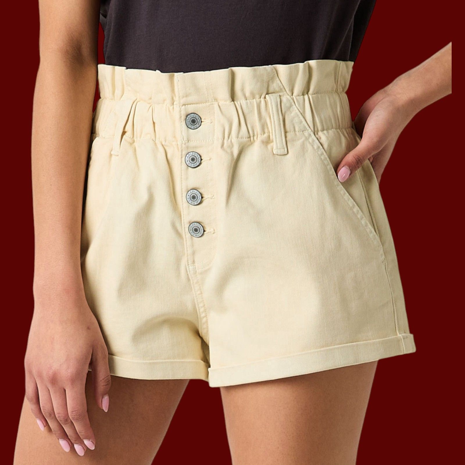 Arizona Jean Co. Arizona - Women's High Rise Denim Short - Beige - 13 Size 30" / US 8 / IT 44 - 3 Thumbnail
