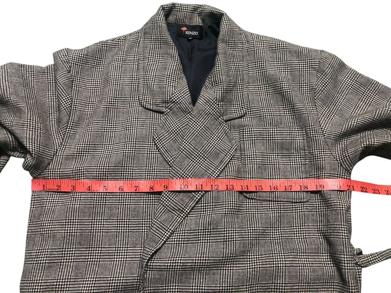 Kenzo × Vintage VINTAGE KENZO PARIS ROBE CHECKED BELTED BUTTONLESS LONG COAT Size US M / EU 48-50 / 2 - 19 Thumbnail