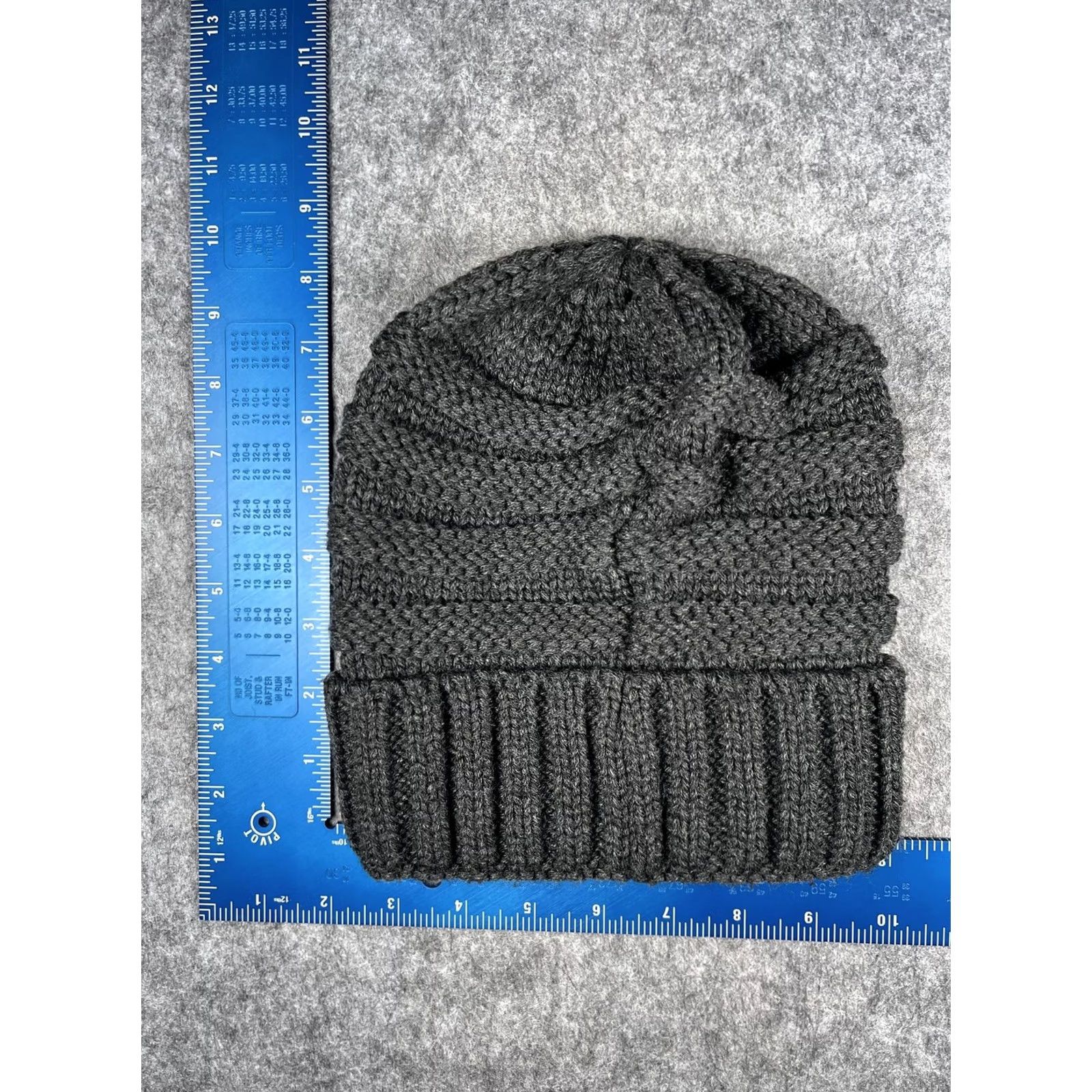 Vintage Simplicity Mens Beanie Hat Knit Gray One Size Shamrock Foods Logo Embroidered Winter Warm Cuffed Size ONE SIZE - 4 Thumbnail