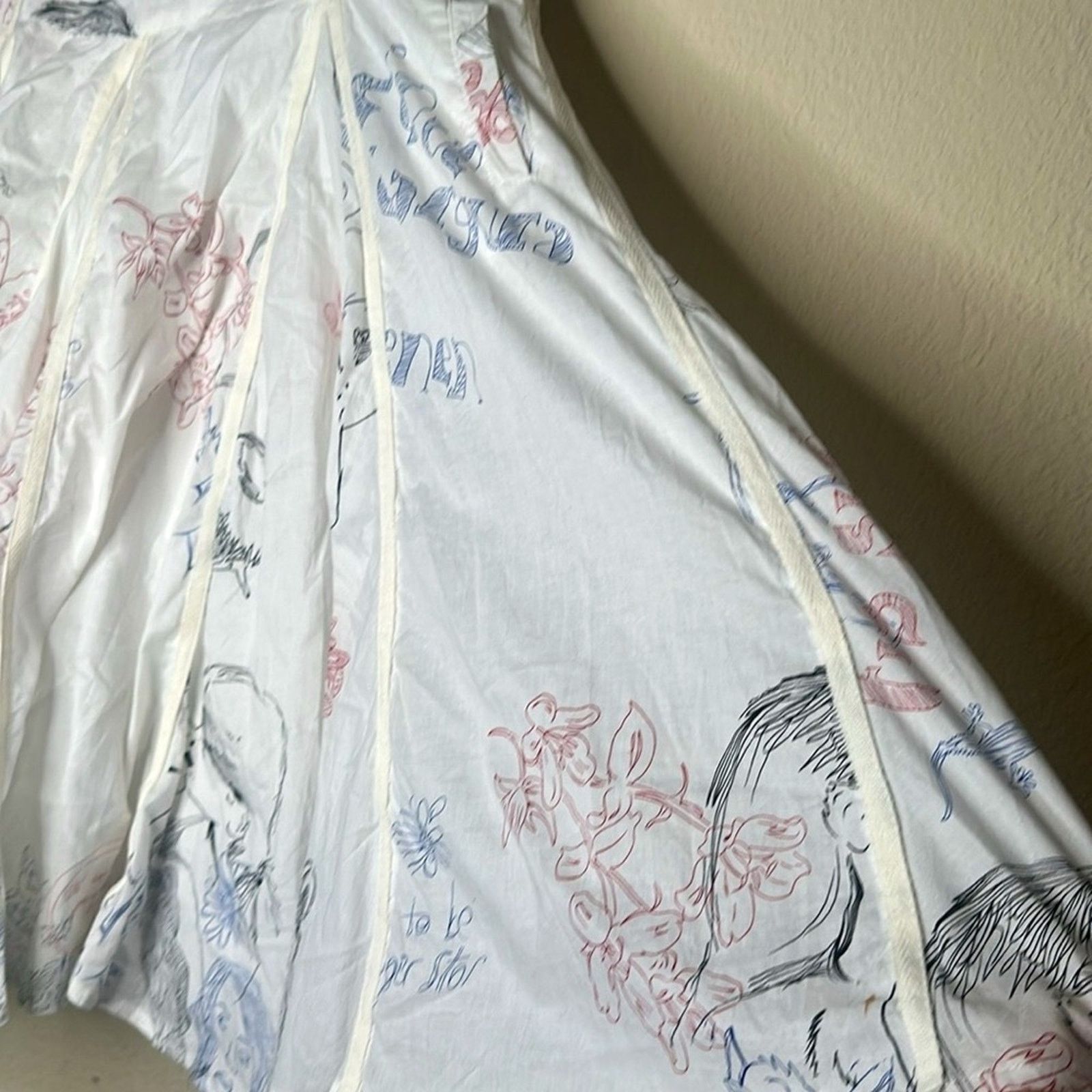 VTG 80s High Waist Midi Skirt Pop Art New Wave Puff OOAK MED