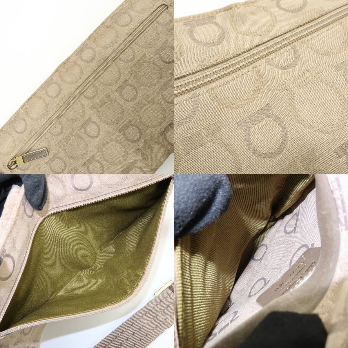 Salvatore Ferragamo Ferragamo Gancini Canvas Belt Bag Beige Size ONE SIZE - 7 Thumbnail