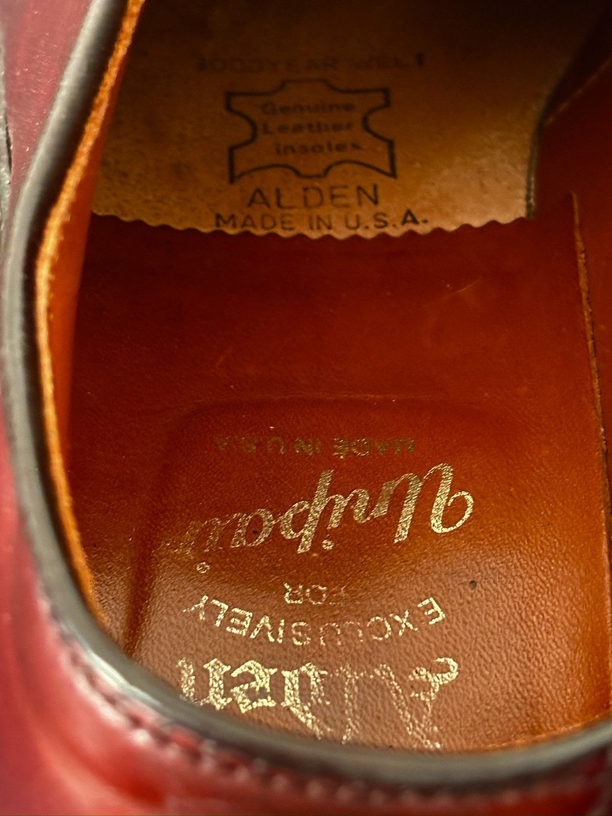 Alden Alden PTB 7.5 Color 8 Shell Cordovan Plain Toe Blucher Size US 7.5 / EU 40-41 - 7 Thumbnail