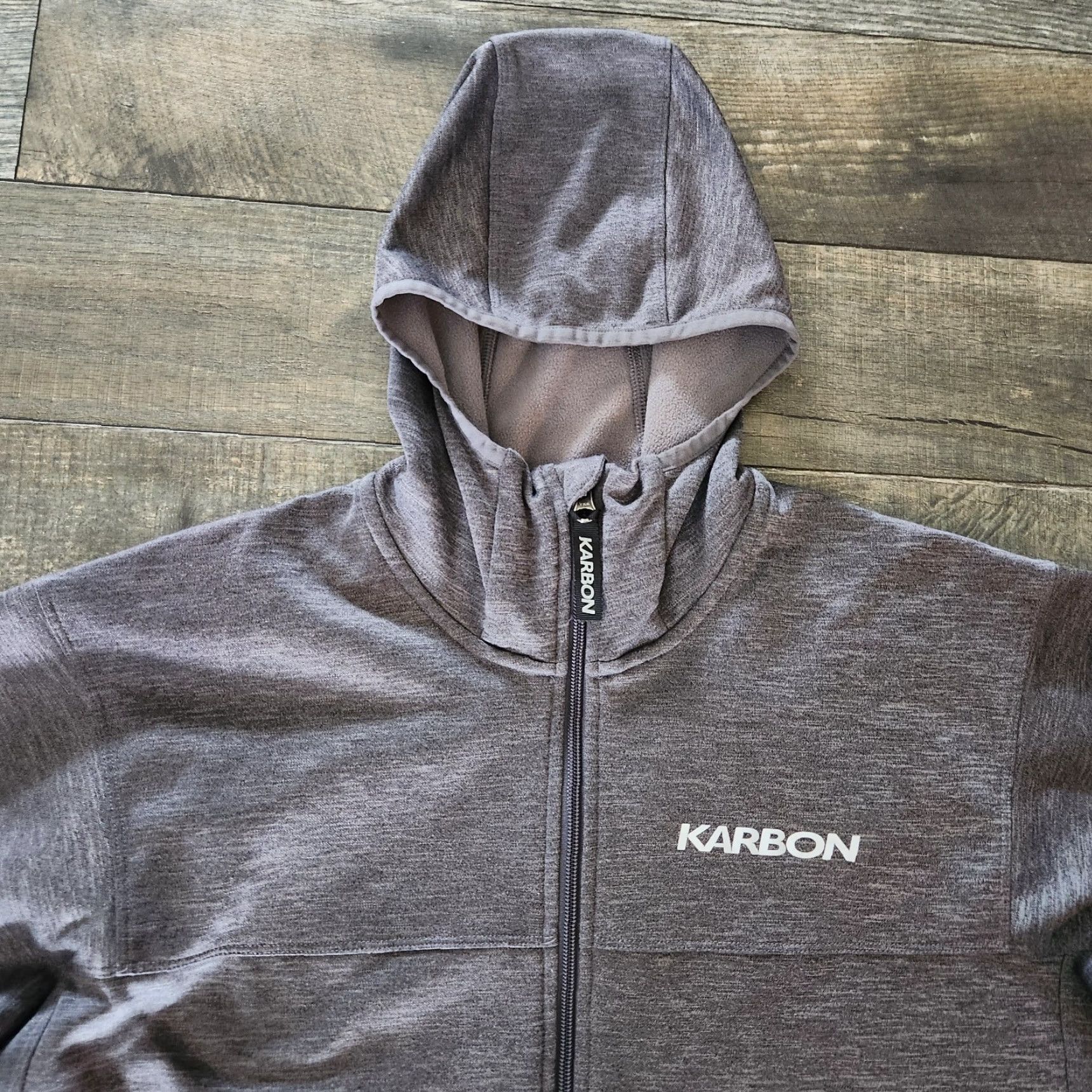 Carbon Karbon Full Zip Hoodie Sweatshirt Mens XL Heather Gray Ski Snowboard Activewear Size US XL / EU 56 / 4 - 6 Thumbnail