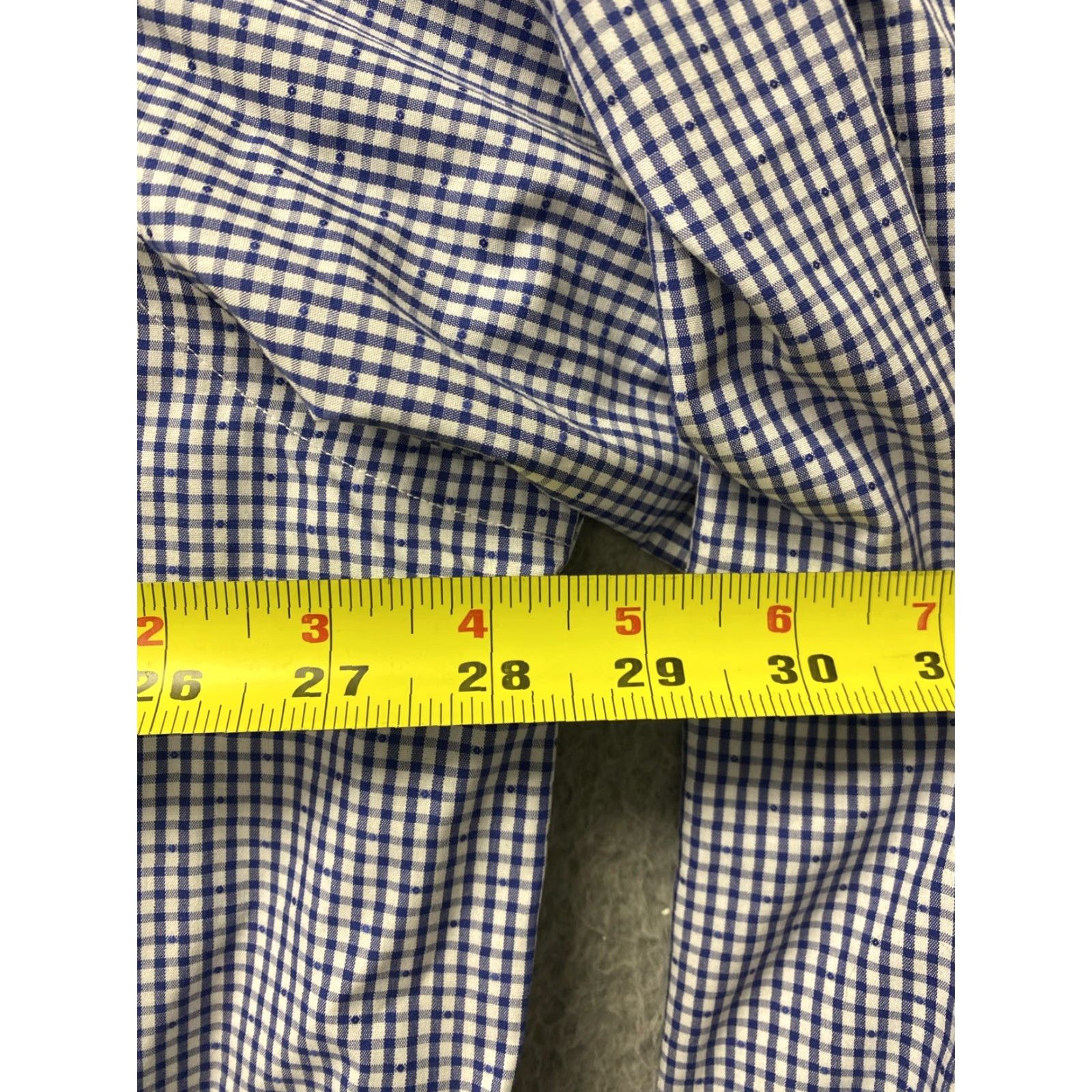 Roundtree & Yorke VINTAGE Roundtree & Yorke Gold Label Dress Shirt Mens Big & Tall 18 Blue White Check Cotton Button-Down Size US XXL / EU 58 / 5 - 6 Thumbnail