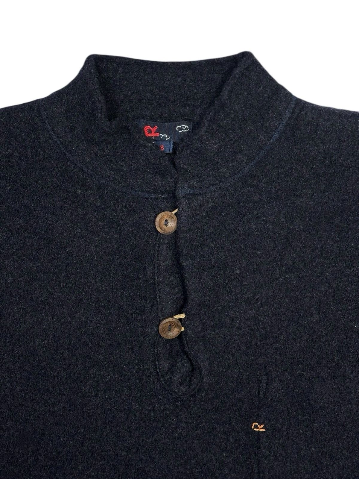 45rpm 2010s 45RPM DARK INDIGO DYED WOOD BUTTONS WOOL SWEATER Size US M / EU 48-50 / 2 - 2 Thumbnail