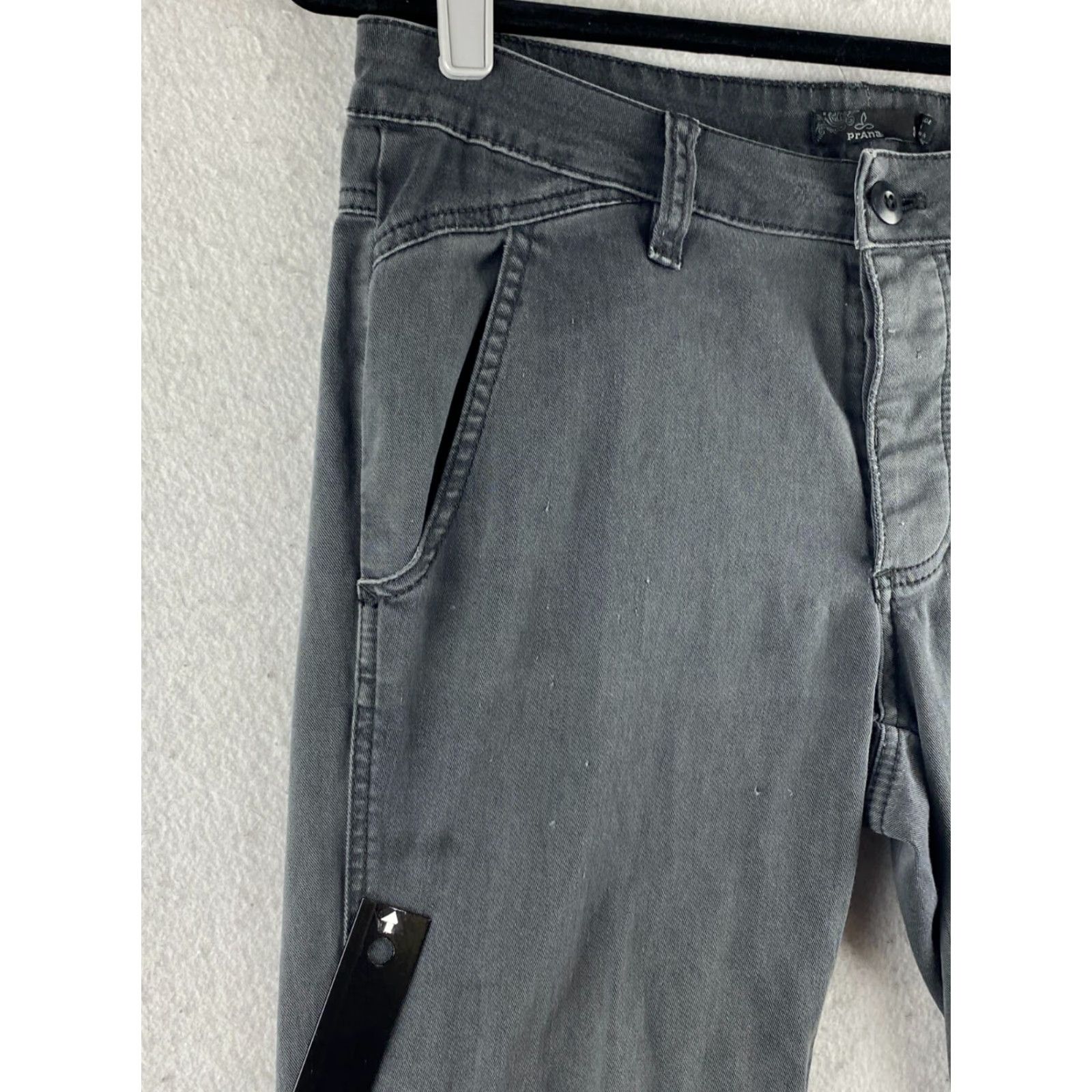 Prana prAna Pants Women 8 Gray Capri Chino Mid-Rise Button-Fly Slash Pockets Dark Size 30" / US 8 / IT 44 - 3 Thumbnail