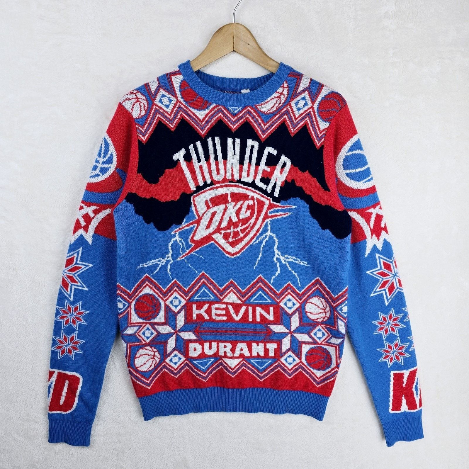 NBA NBA OKC Thunder Kevin Durant Ugly Christmas Sweater M Size US M / EU 48-50 / 2 - 2 Thumbnail