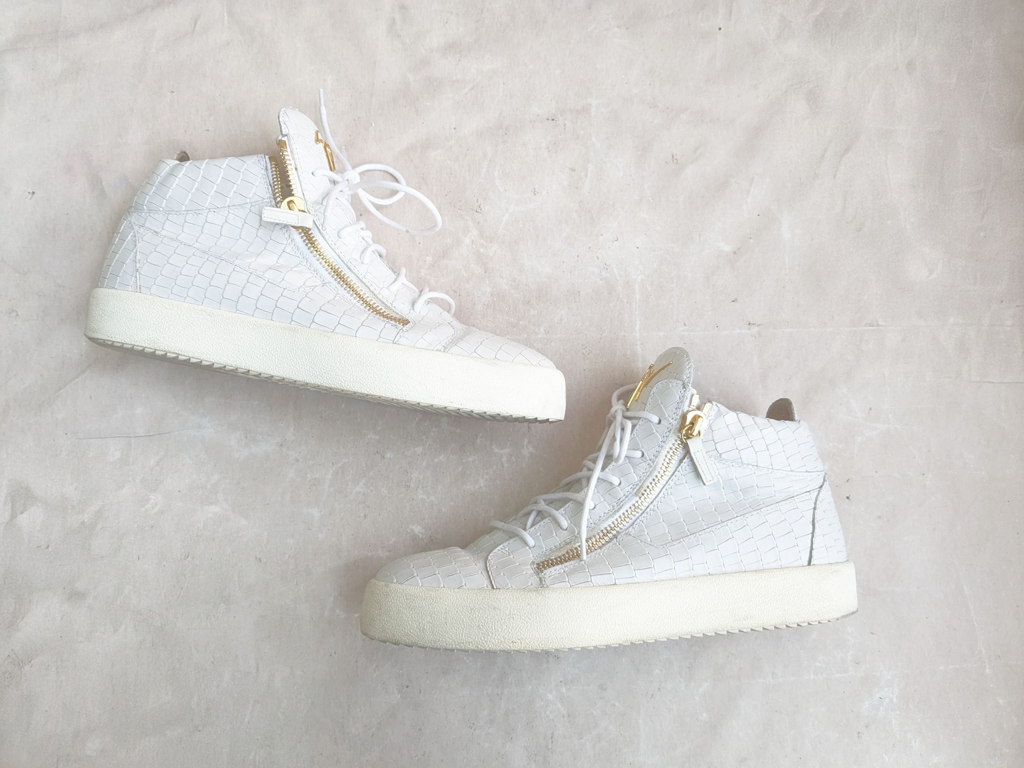 Giuseppe Zanotti High Top Sneakers White Gold 11 44
