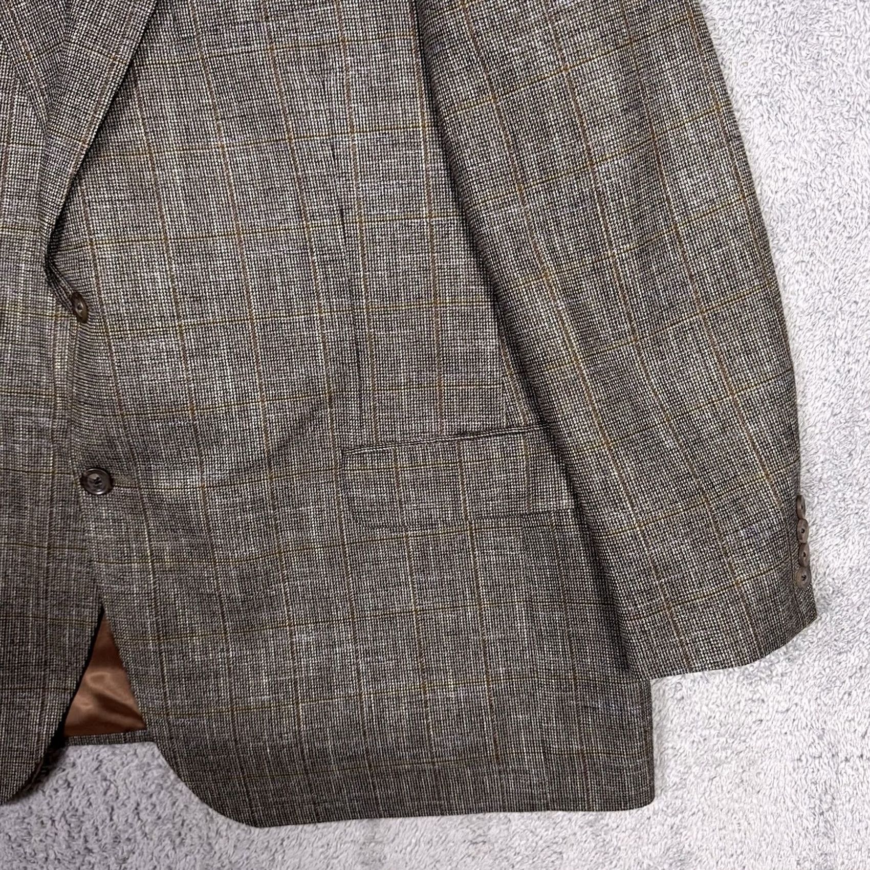 Jack Victor Jack Victor Blazer Men 48R Italian Wool Bamboo Viscose Soft Vince SPJ Windowpane Jacket Coat Size 48R - 5 Thumbnail