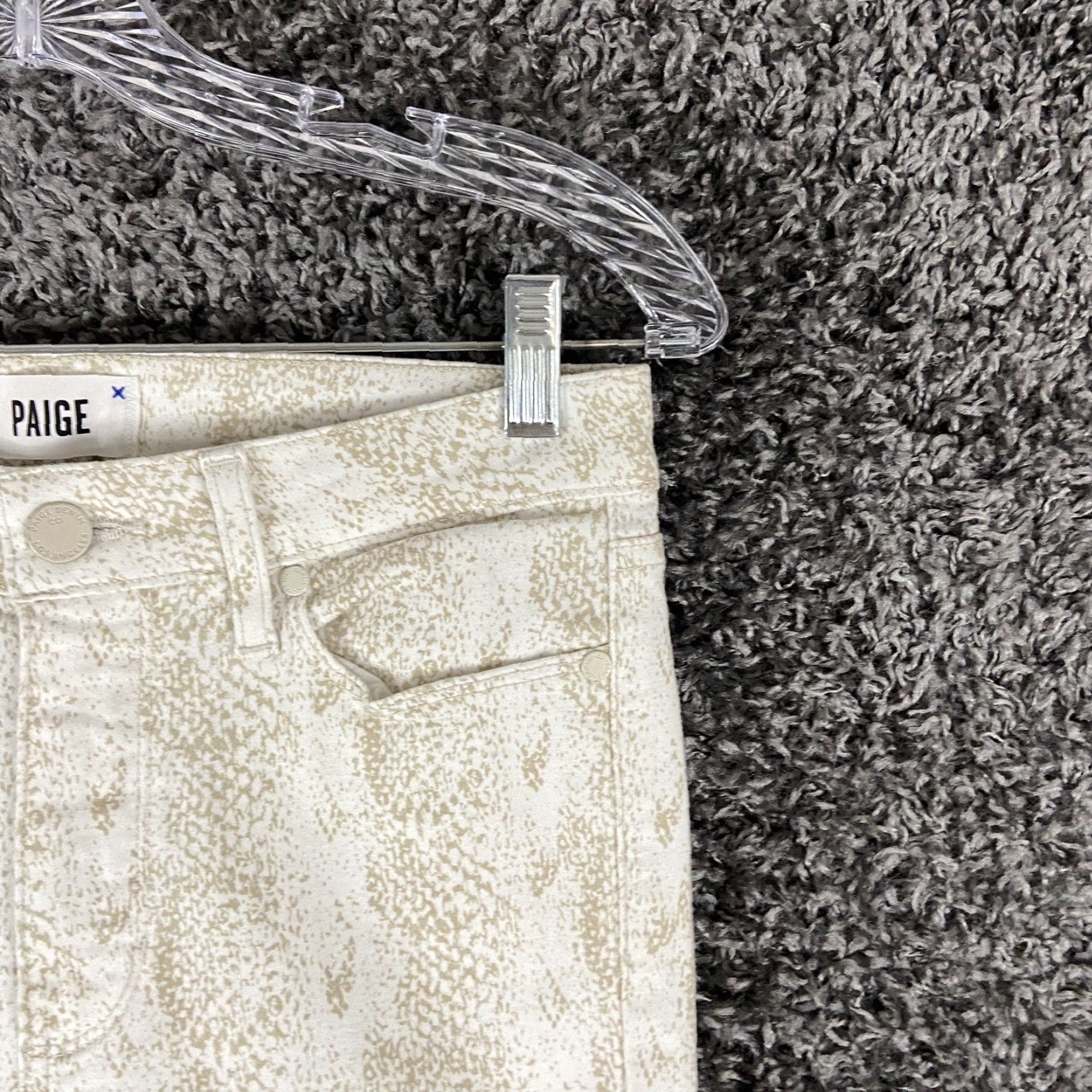 Paige Paige Hoxton Ankle Jeans Women’s 28 Beige Snake Print Size 28" / US 6 / IT 42 - 3 Thumbnail