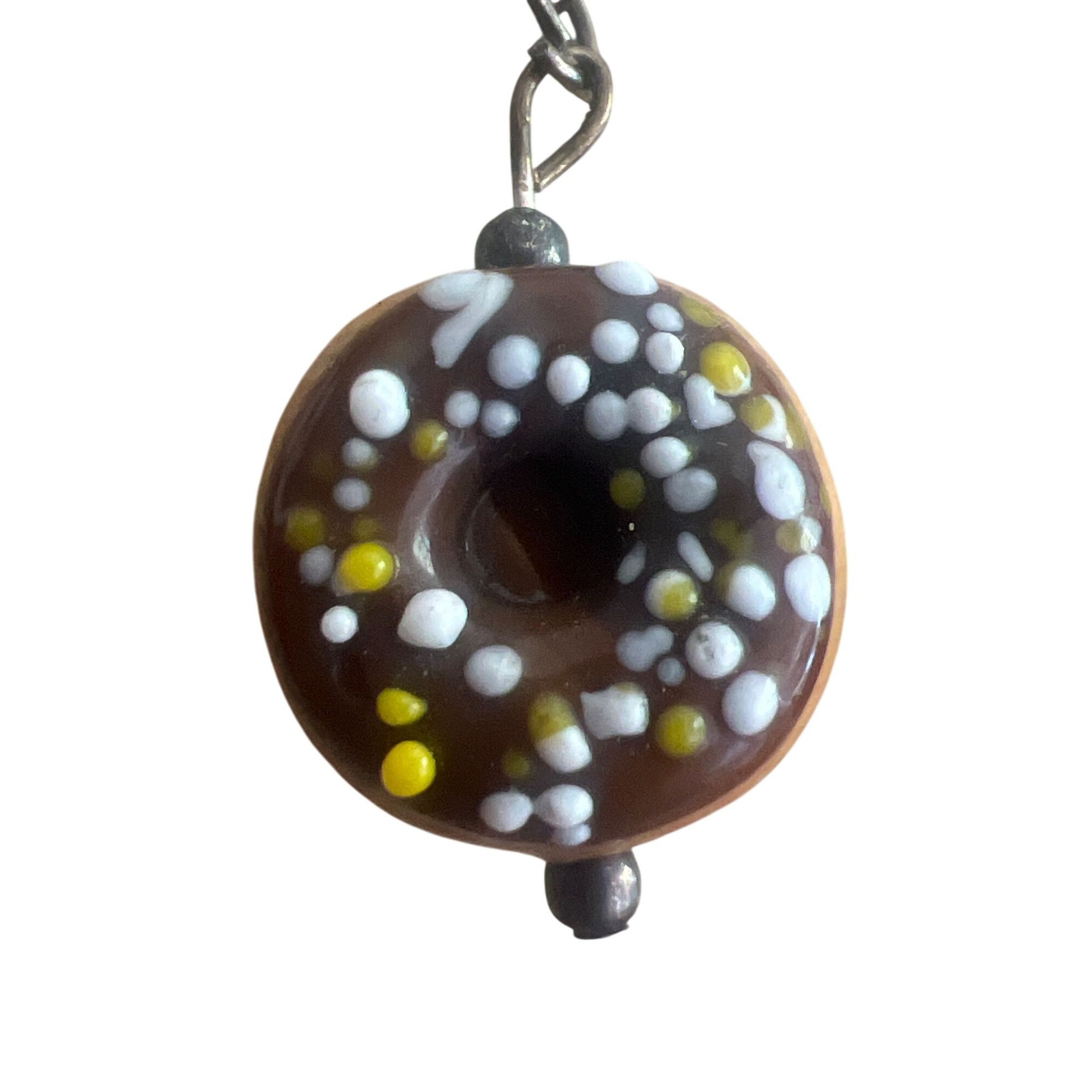 Other Vintage Miniature Glass Donut Earrings Chocolate Icing Sprin Size ONE SIZE - 2 Thumbnail