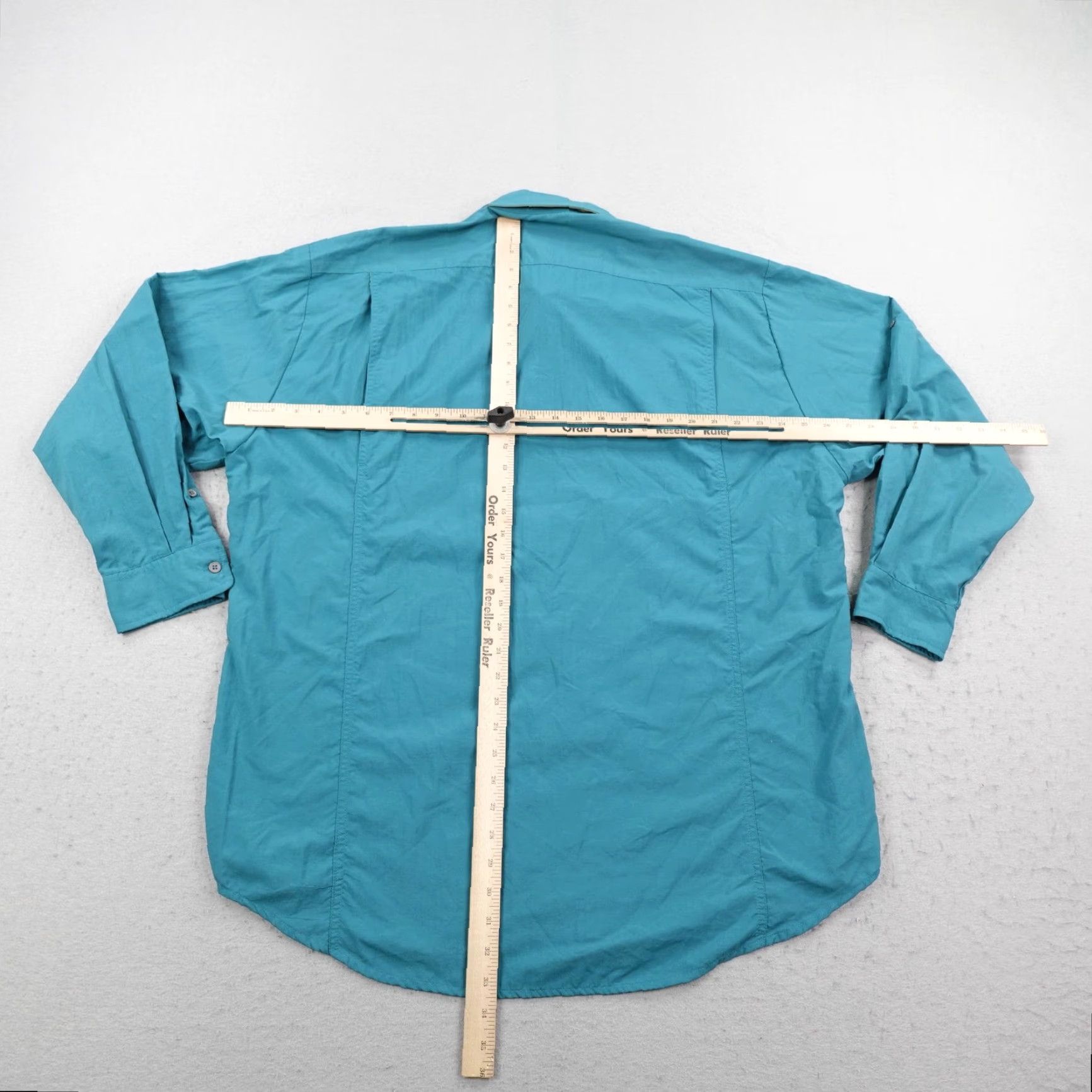 Orvis VINTAGE Orvis Shirt Mens XL Teal Blue Fly Fishing Vented Button Up Roll Tab 90s Size US XL / EU 56 / 4 - 5 Thumbnail