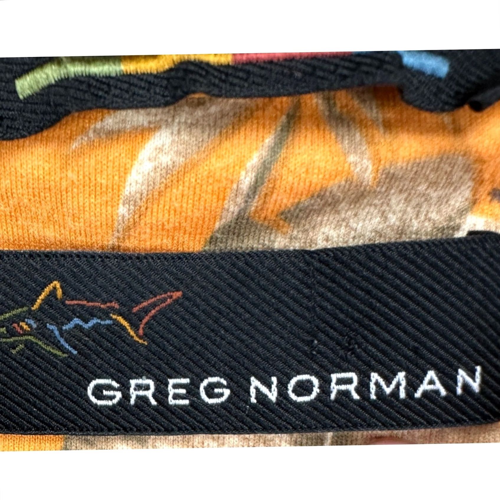 Vintage Greg Norman Mens Polo Shirt XL Yellow Blue Floral Short Sleeve Rugby 100% Cotton Size US XL / EU 56 / 4 - 4 Thumbnail