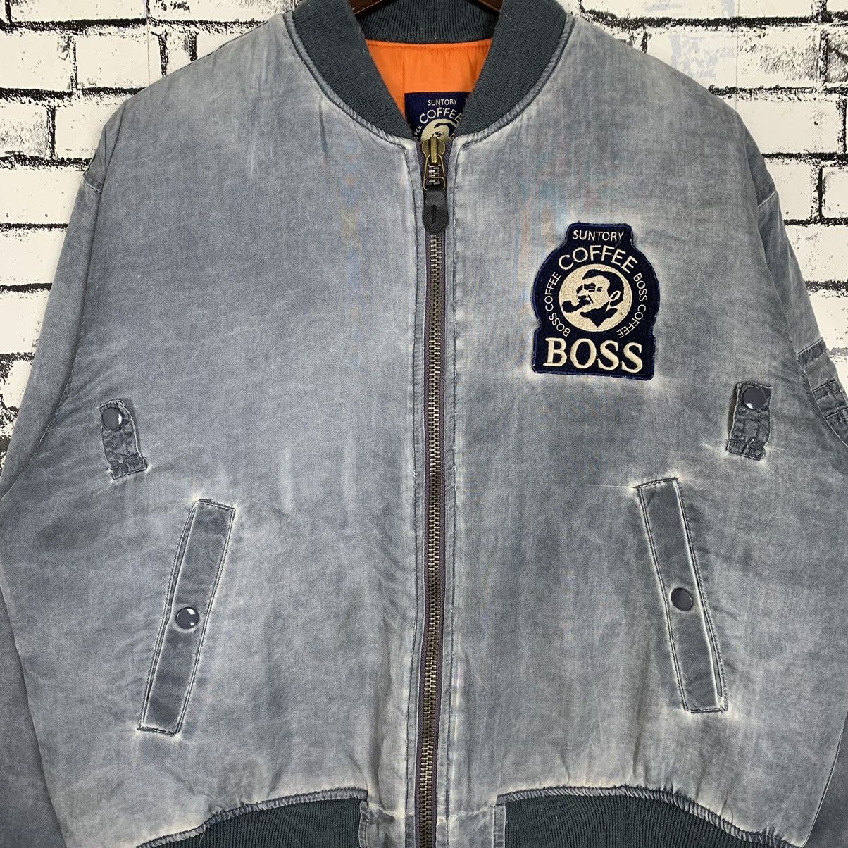 Japanese Brand Suntory Coffee Boss Bomber Jacket Suntory Flight Jacket Size US L / EU 52-54 / 3 - 7 Thumbnail
