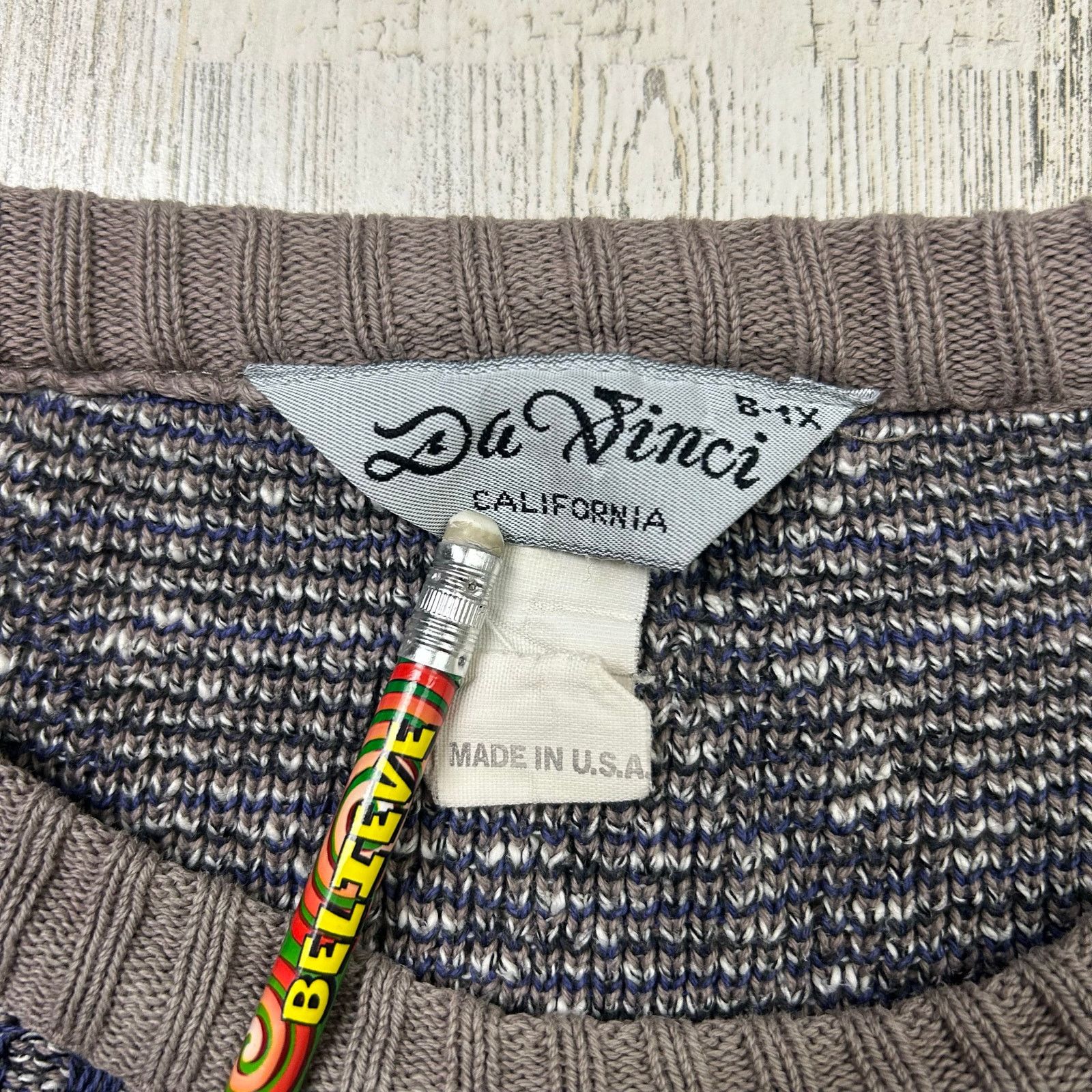 Vintage Vintage 80s Da Vinci Knit Sweater Size XXL / US 16-18 / IT 52-54 - 2 Thumbnail