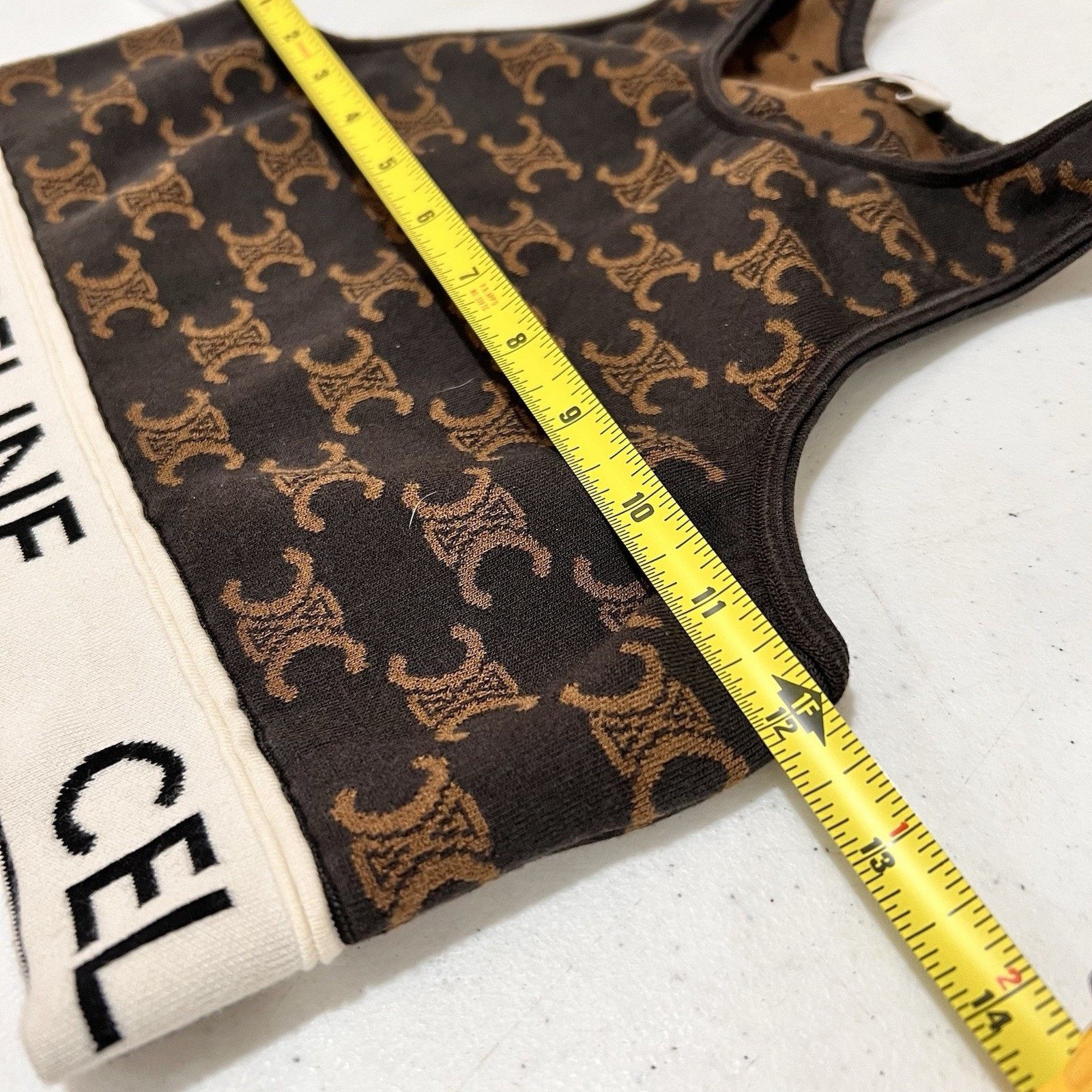 Celine Celine Monogram Crop Sports Bra Silk Cotton (M) Brown Size M / US 6-8 / IT 42-44 - 8 Thumbnail